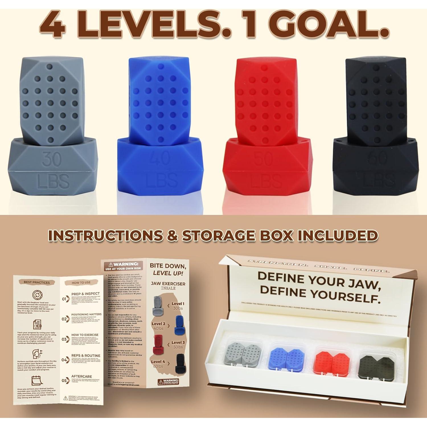 Ejercitador de Mandíbula Inhale Fitness - 4 Niveles de Resistencia