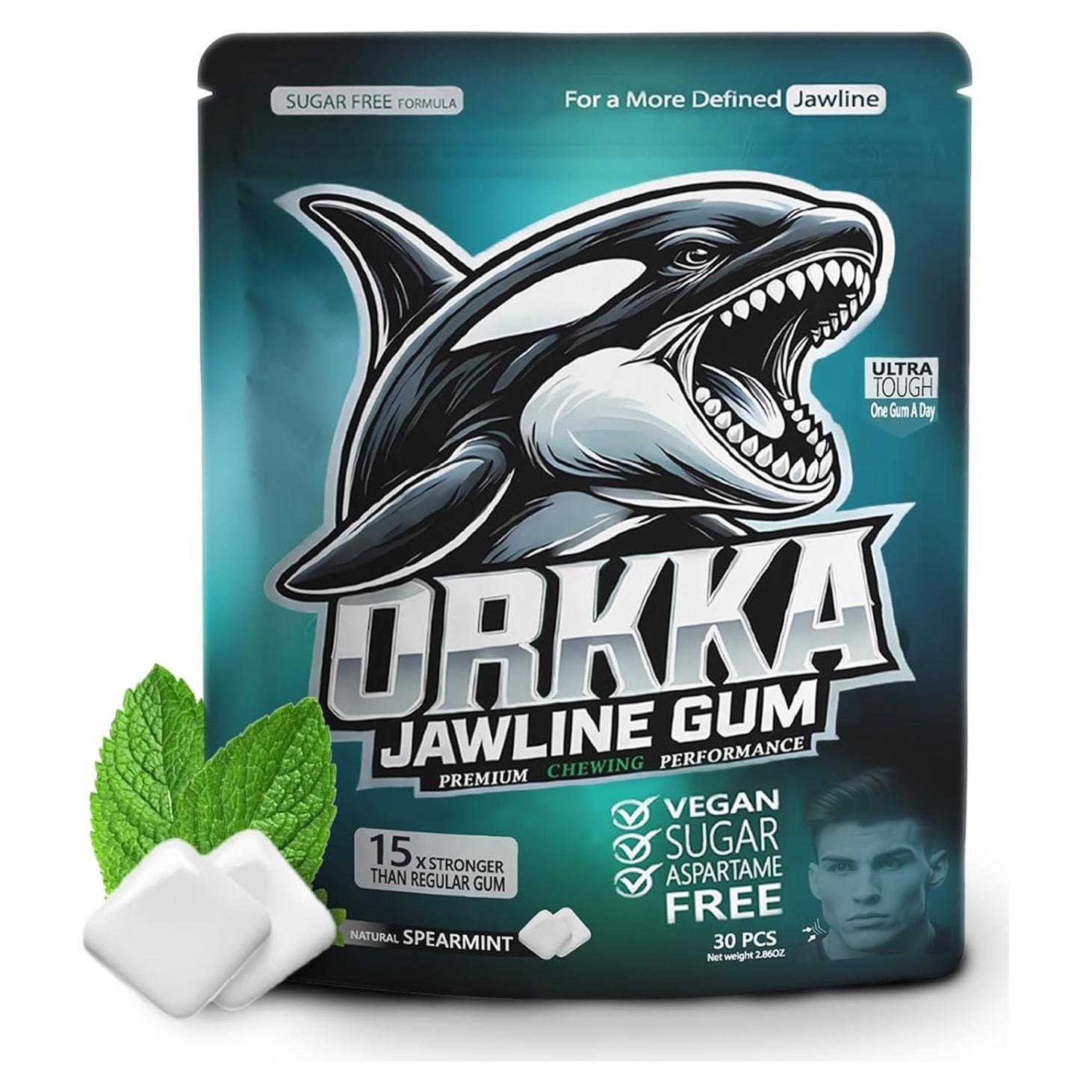 Goma de Mandíbula ORKKA 15X Vegana Sabor Menta 30 Piezas