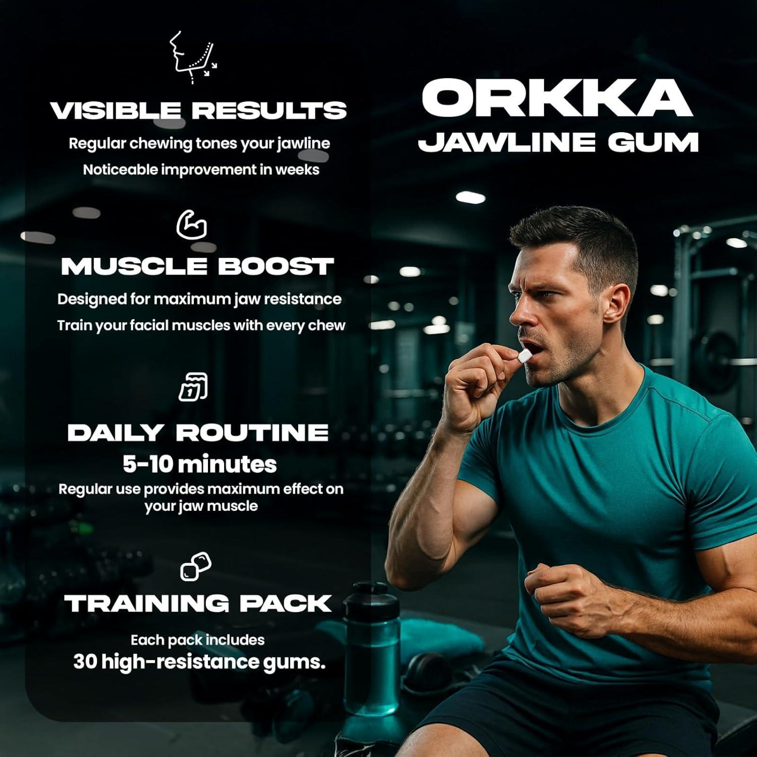 Goma de Mandíbula ORKKA 15X Vegana Sabor Menta 30 Piezas