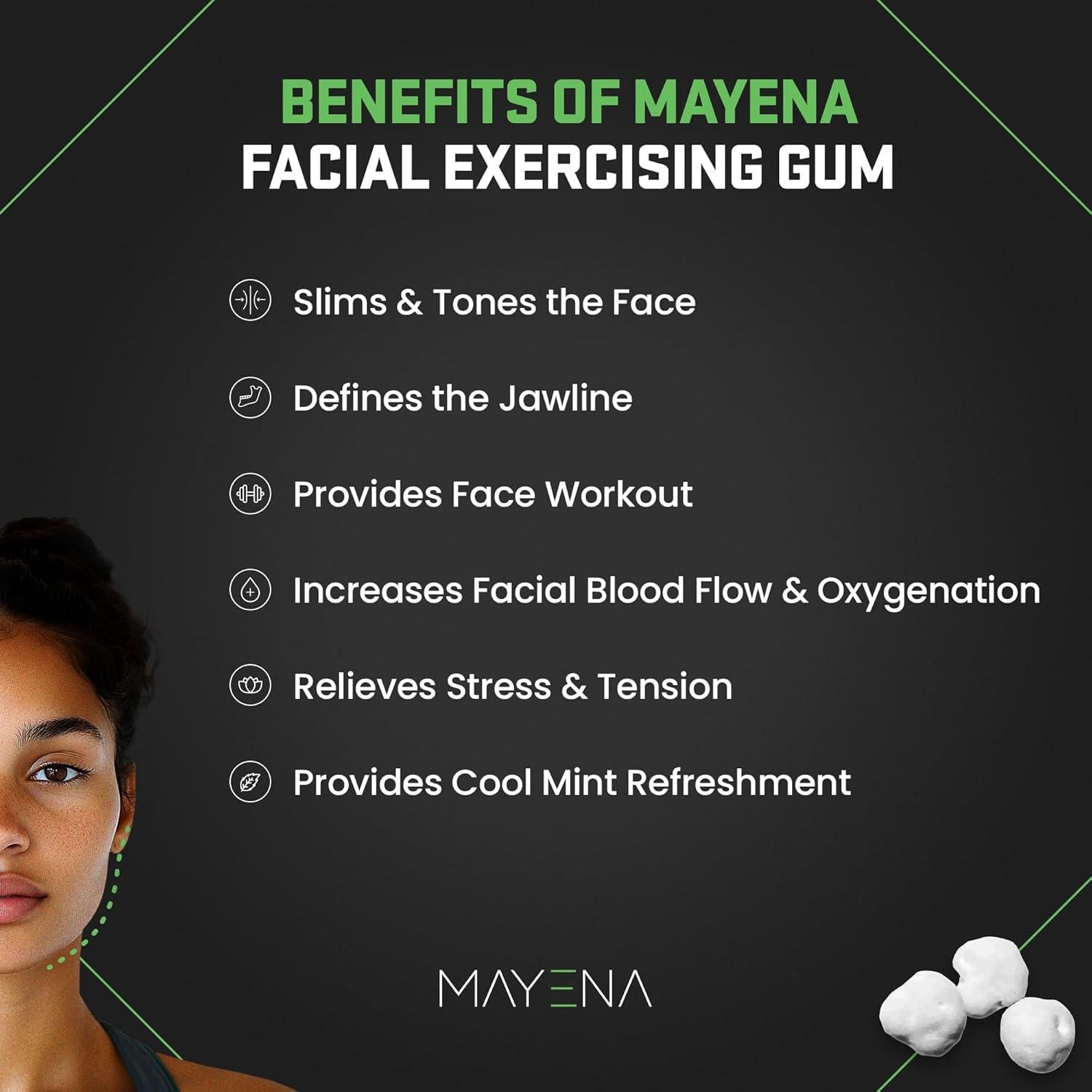 Chicle Duro Mayena para Mandíbula 400 Piezas Sabor Menta