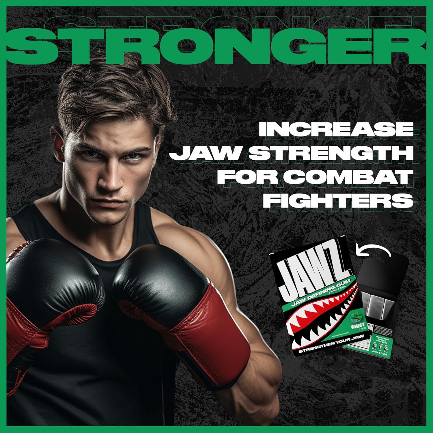 Chicle Jawz para Mandíbula - Caja 4 Paquetes Menta Sin Azúcar