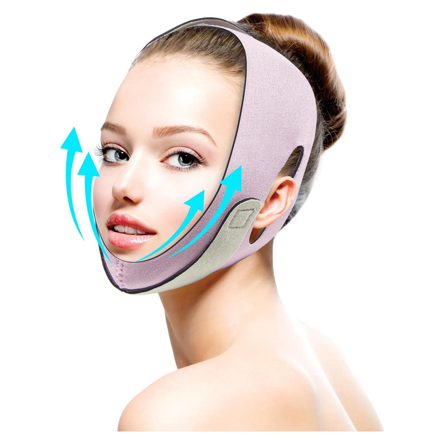 Mascarilla Facial V FERNIDA Ajustable Unisex Rosa 17.78cm