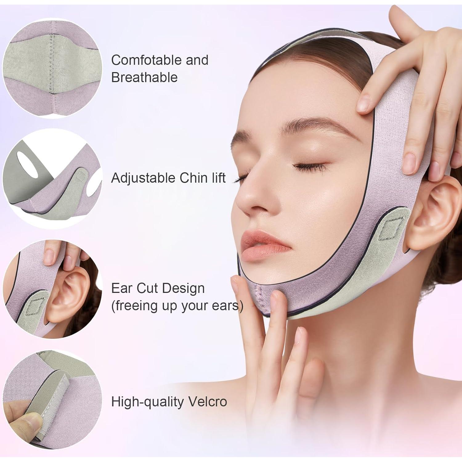 Mascarilla Facial V FERNIDA Ajustable Unisex Rosa 17.78cm