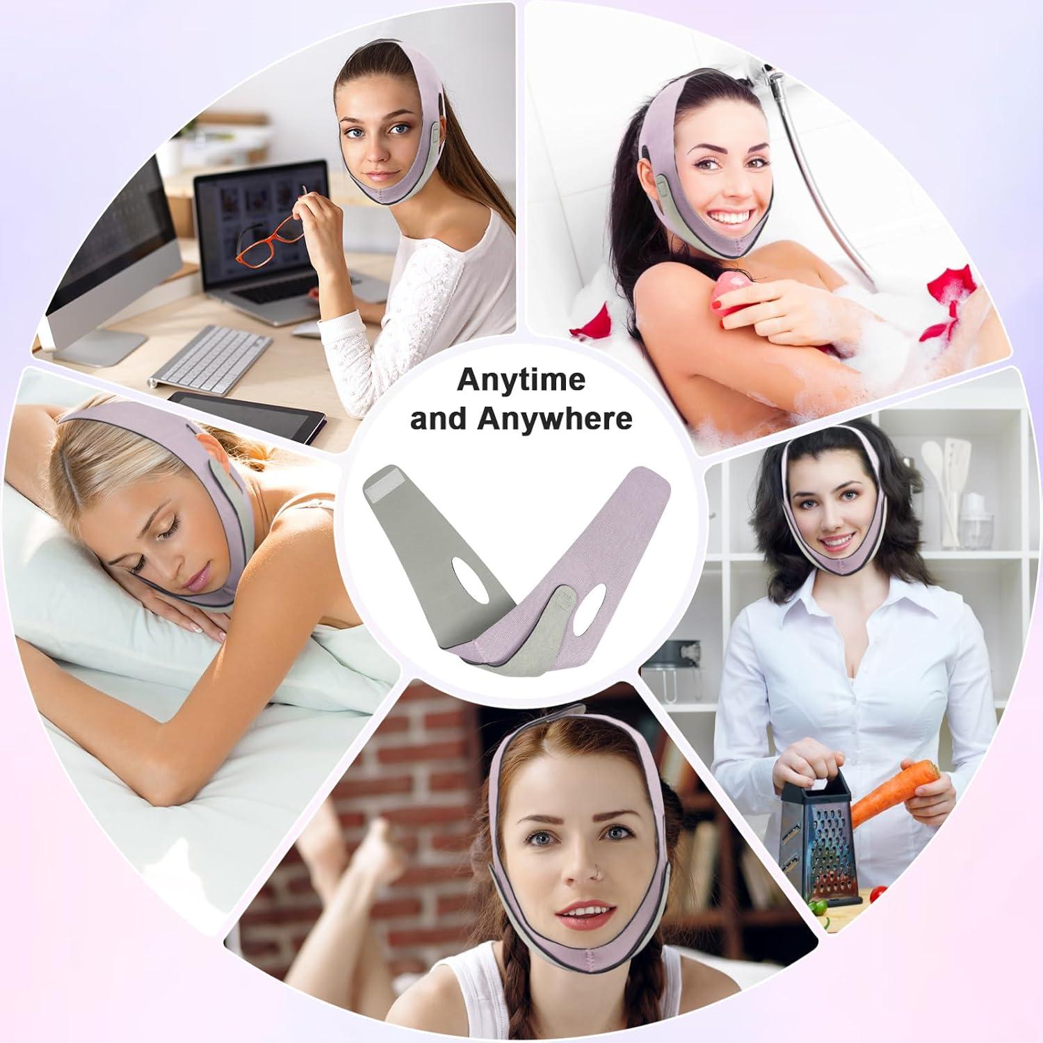 Mascarilla Facial V FERNIDA Ajustable Unisex Rosa 17.78cm