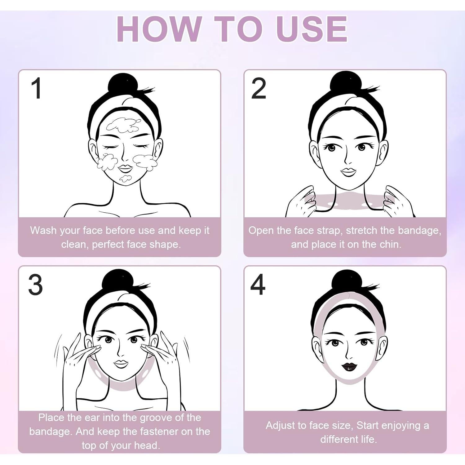 Mascarilla Facial V FERNIDA Ajustable Unisex Rosa 17.78cm