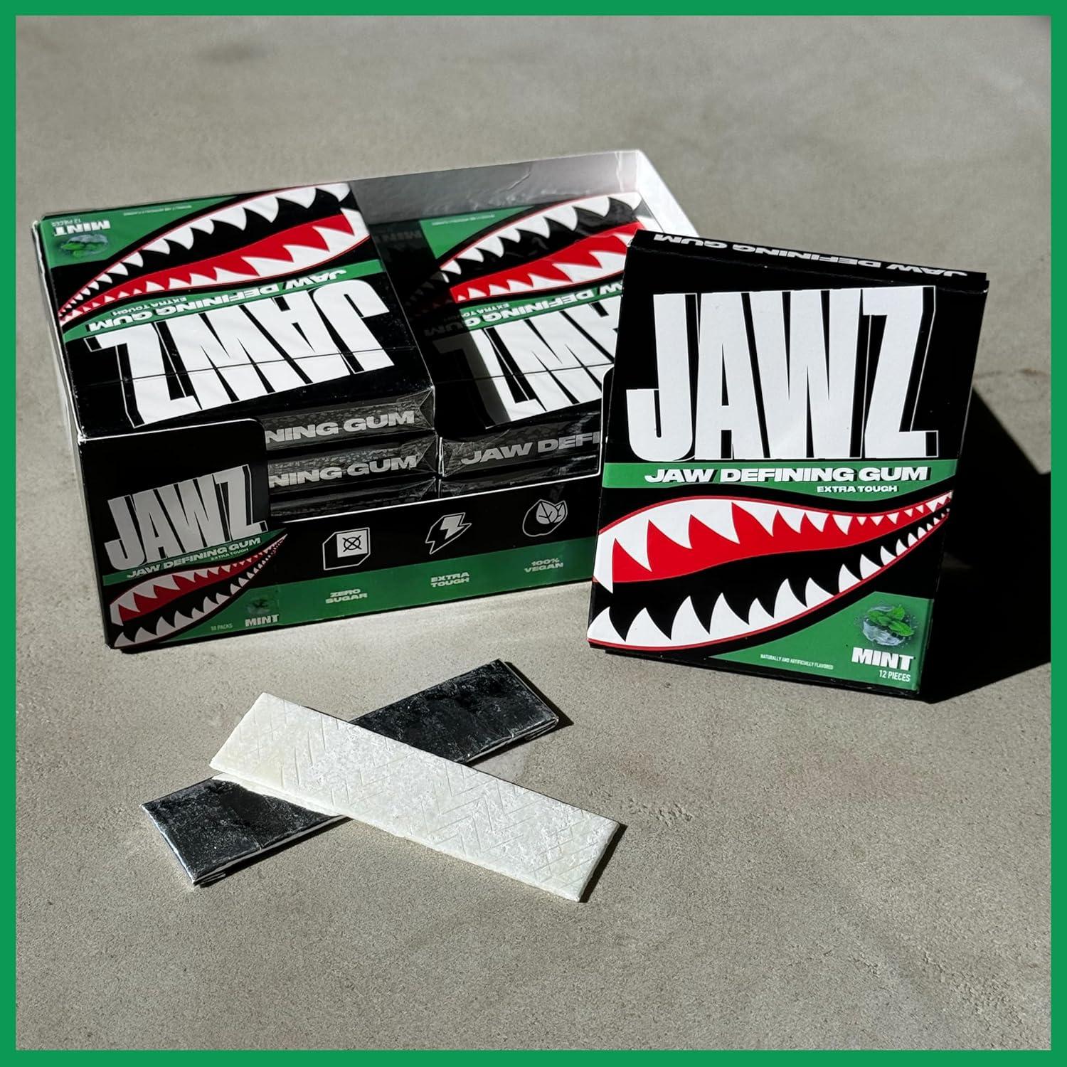 Chicle para Mandíbula JAWZ GUM Menta - 120 Piezas Sin Azúcar