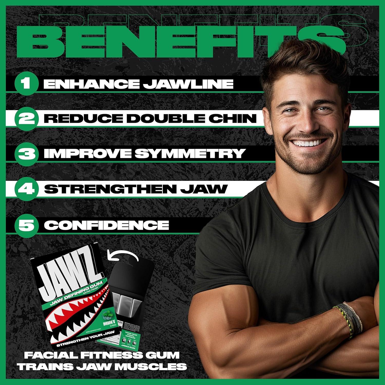 Chicle para Mandíbula JAWZ GUM Menta - 120 Piezas Sin Azúcar