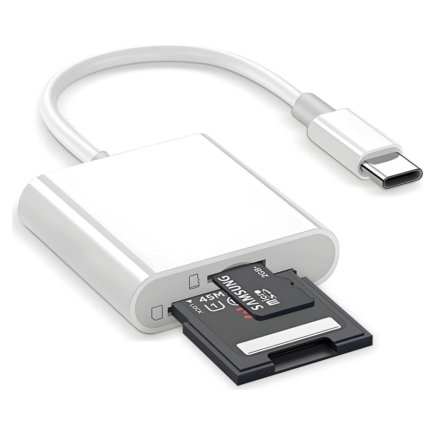 Lector de Tarjetas SD USB C 2 en 1 Wtyixs para iPhone y Mac