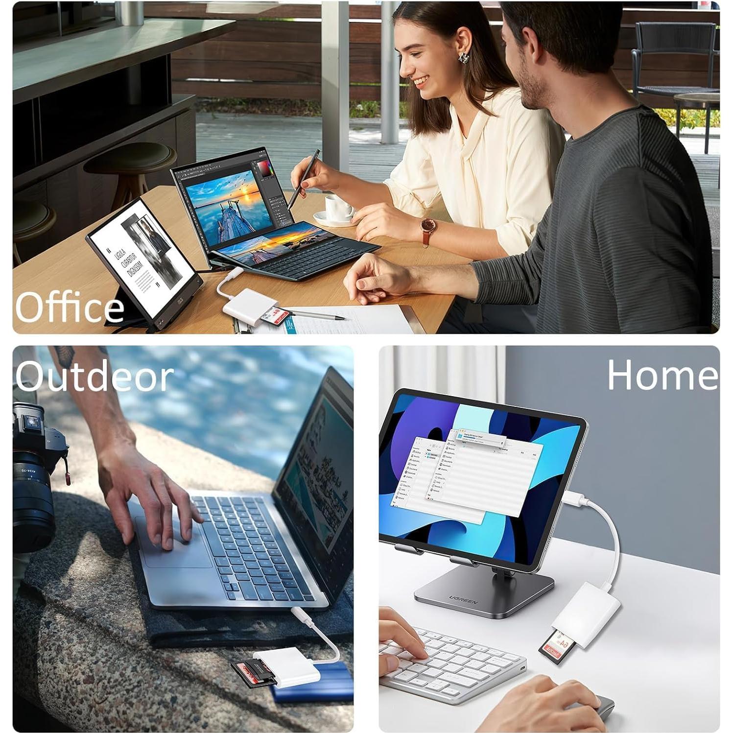 Lector de Tarjetas SD USB C 2 en 1 Wtyixs para iPhone y Mac