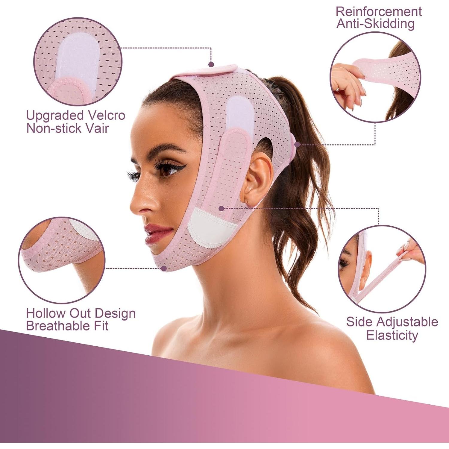 Máscara de levantamiento V EDCBMB para dormir - Rosa - Mediana