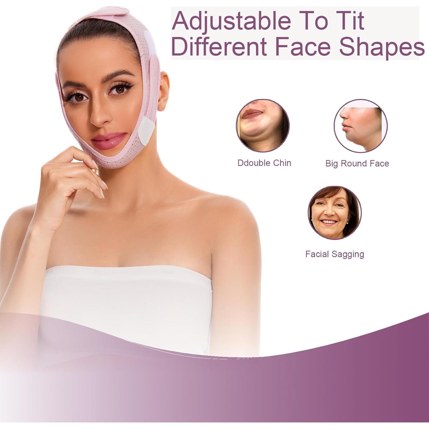 Máscara de levantamiento V EDCBMB para dormir - Rosa - Mediana