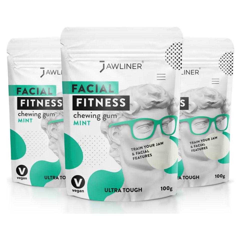 Chicle de Menta Sin Azúcar Jawliner - Entrenador de Mandíbula 6 Meses