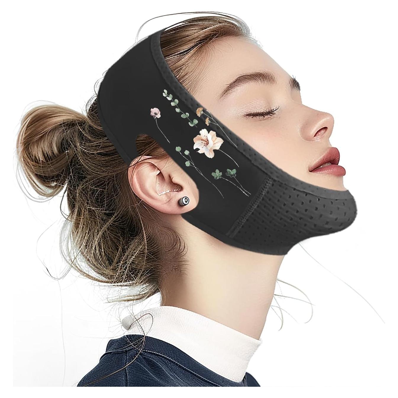 Correa para Barbilla para Dormir Yuibthr - Elevadora V Negra