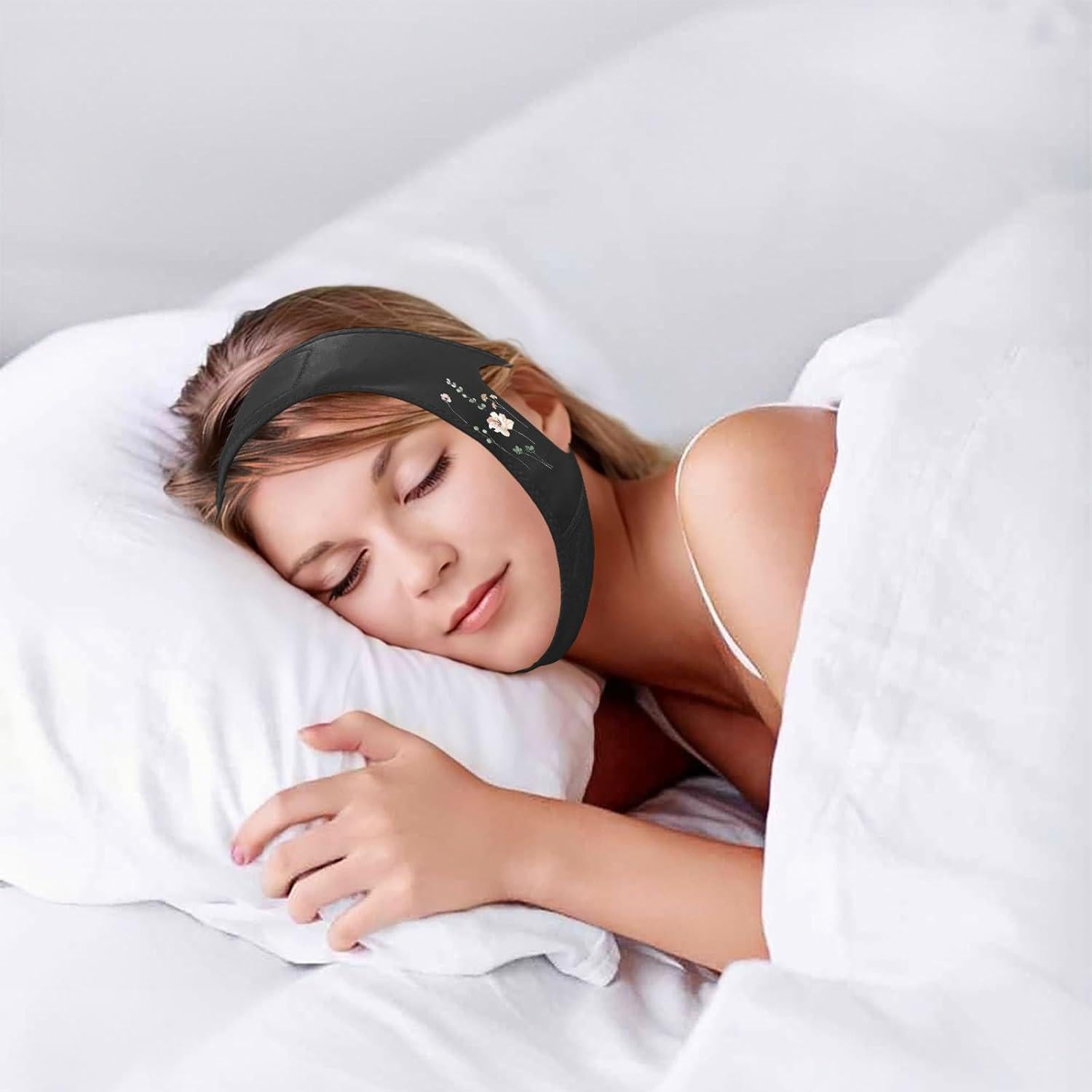 Correa para Barbilla para Dormir Yuibthr - Elevadora V Negra