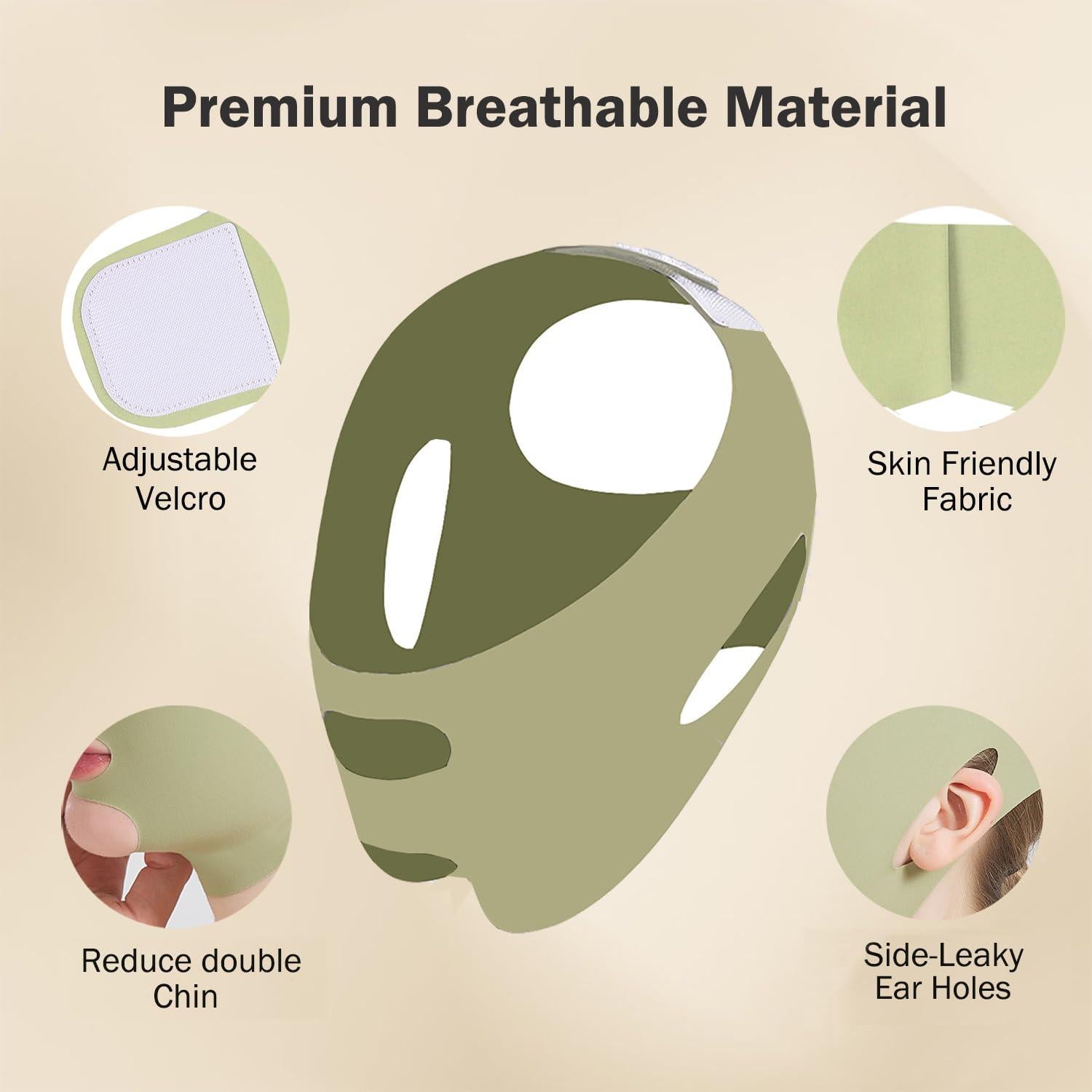 Correa Facial Elevadora MASIKA para Doble Barbilla Verde M