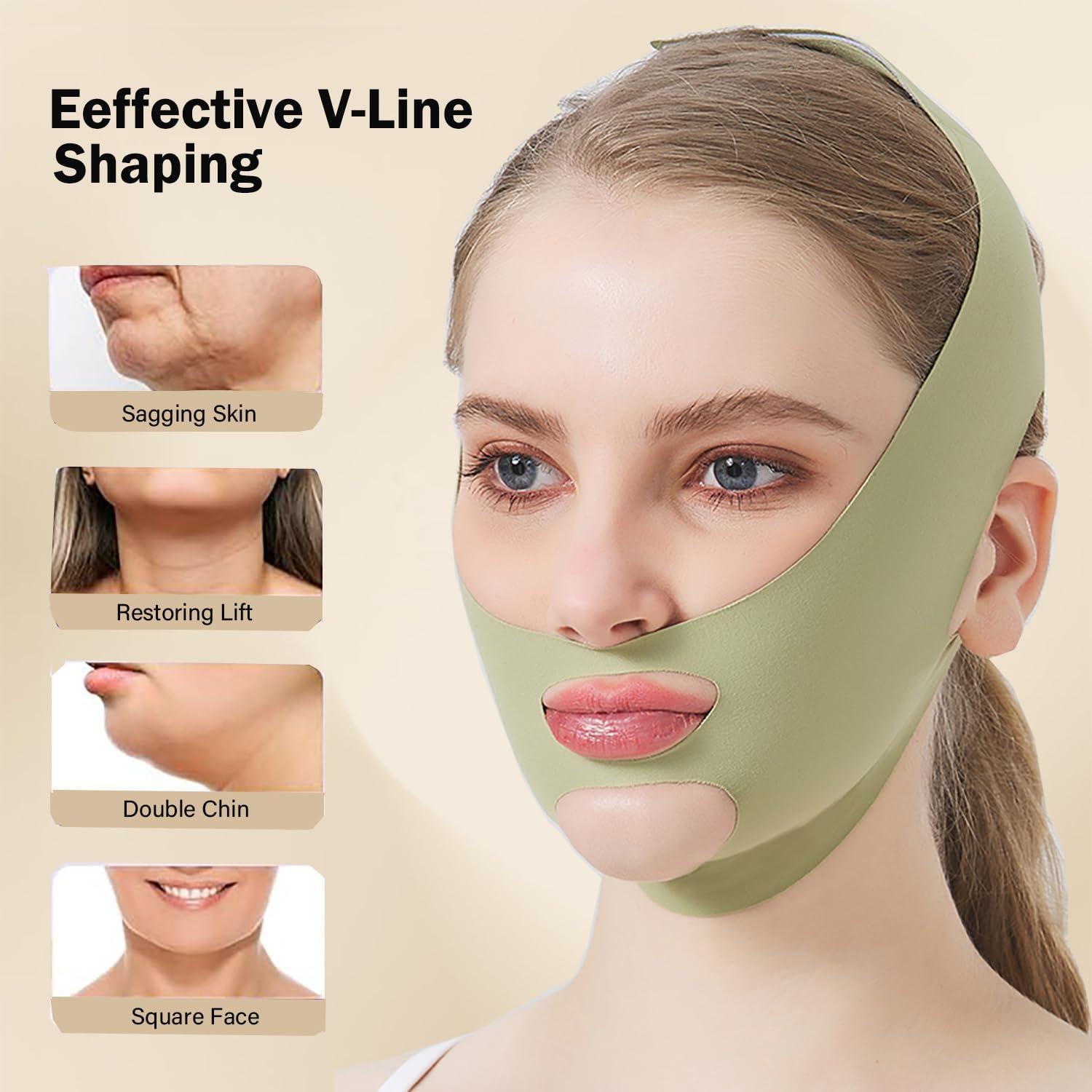 Correa Facial Elevadora MASIKA para Doble Barbilla Verde M