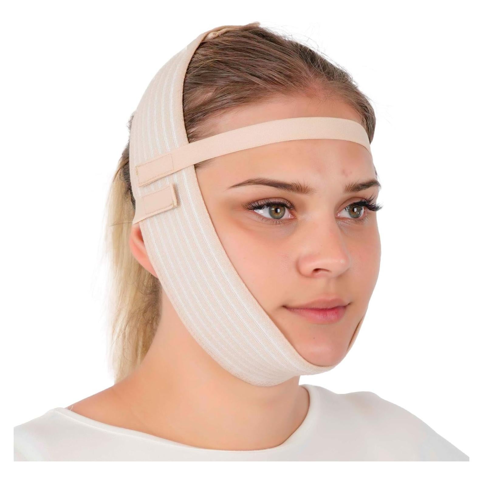 Banda de Compresión Facial Postquirúrgica IKIDO - Reductor de Papada