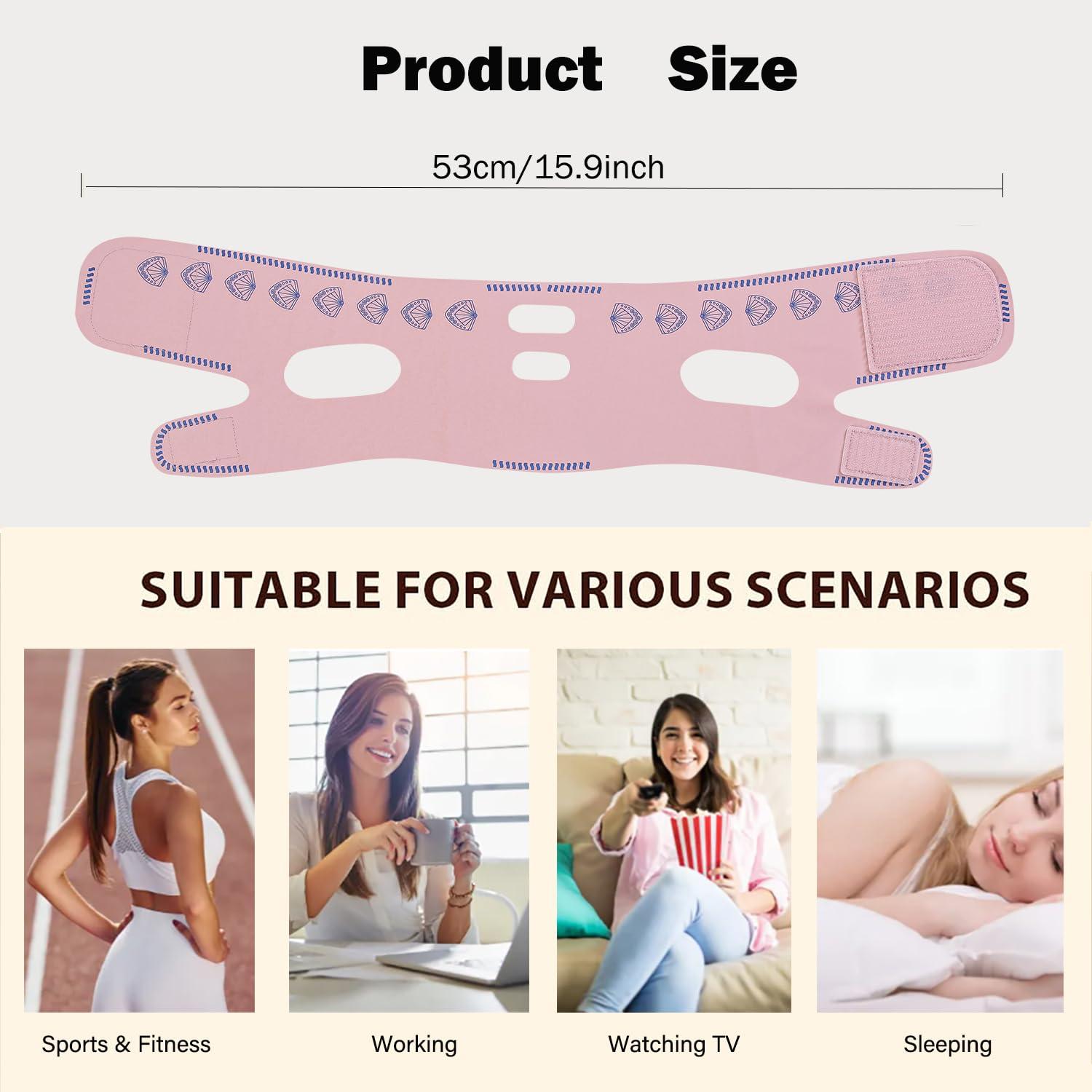 Correa Facial MASIKA para Doble Barbilla, Tela Transpirable