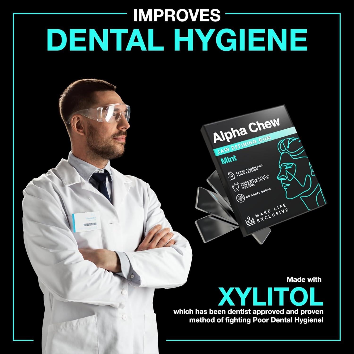 Chicle Duro para Mandíbula MAKE LIFE EXCLUSIVE Menta 120 Unidades