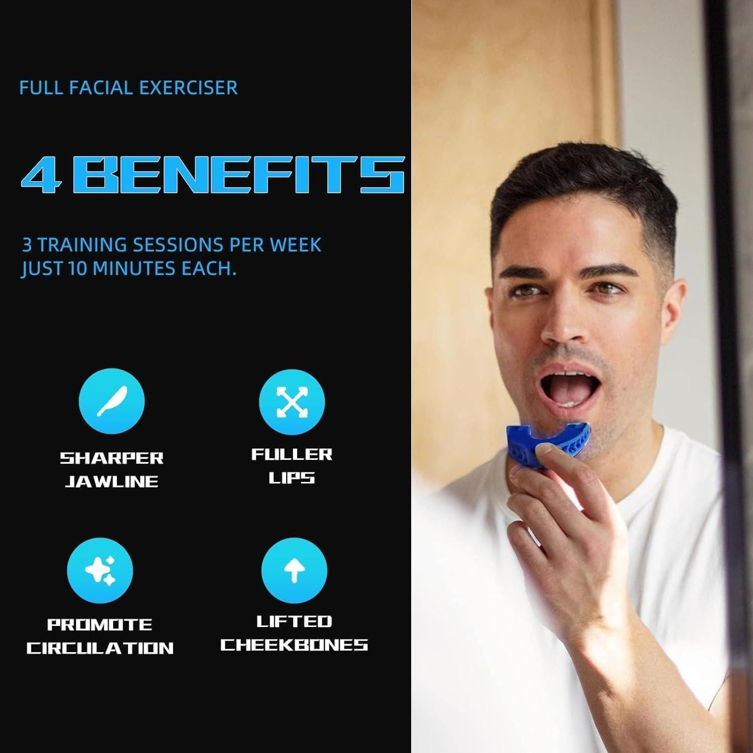 Ejercitador de Mandíbula RAVIAD 3 PCS Silicona Azul Rojo