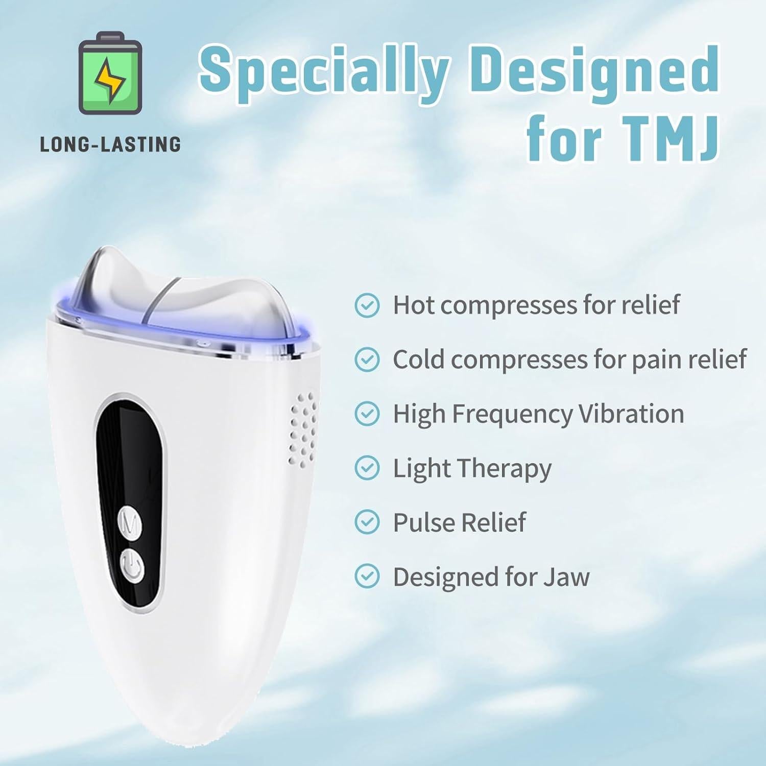 Masajeador Ergonómico TMJ InfiniteRelax con Calentamiento y Vibración