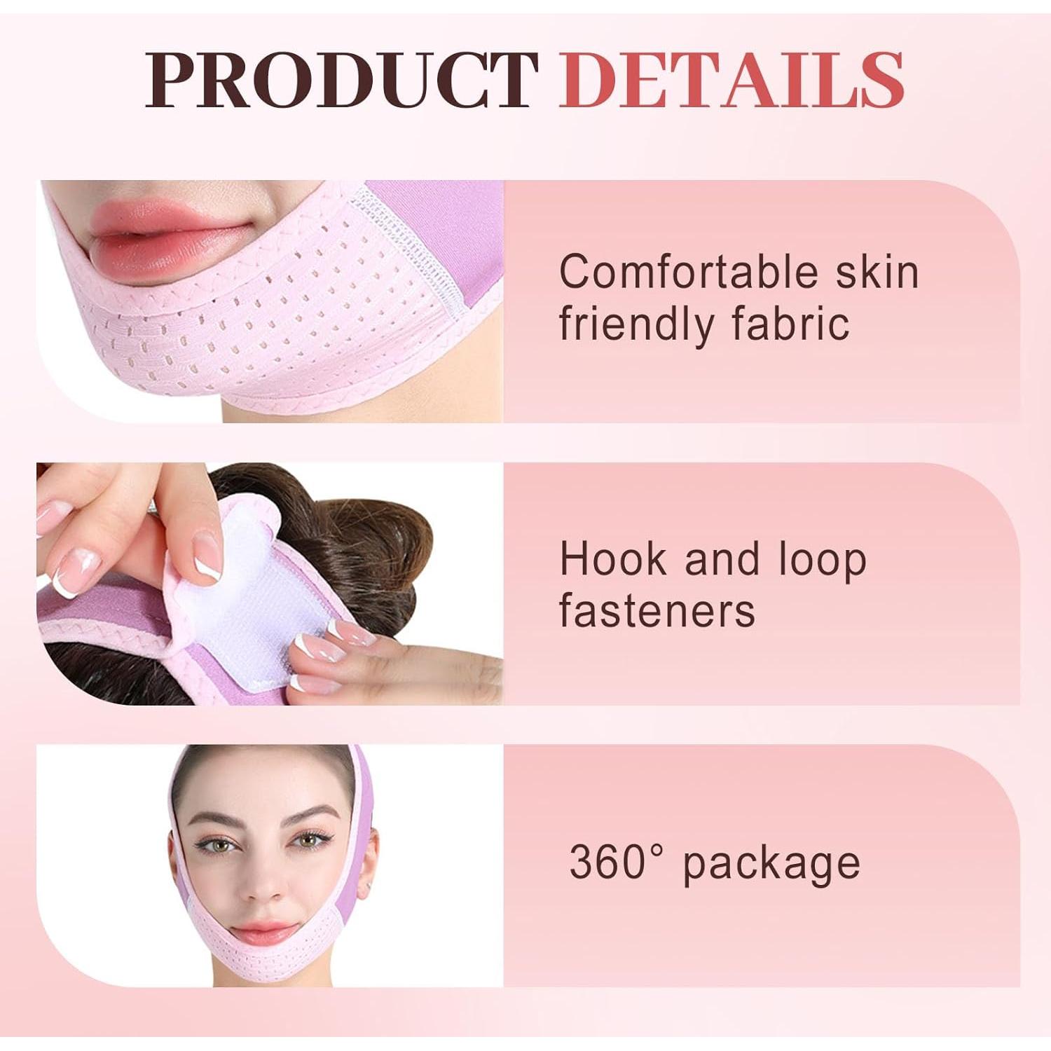 Correa Facial Reutilizable para Dormir Tt01 - Elevación Barbilla Rosa