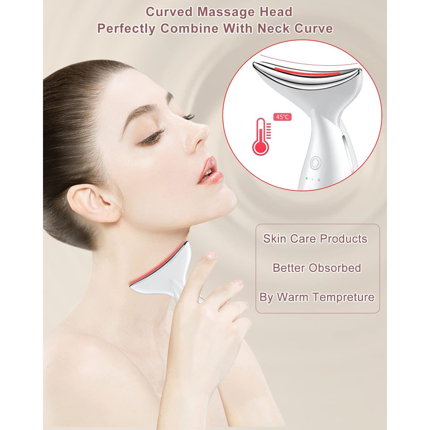 Masajeador Facial y de Cuello VOFEL Blanco con Calor 45°C