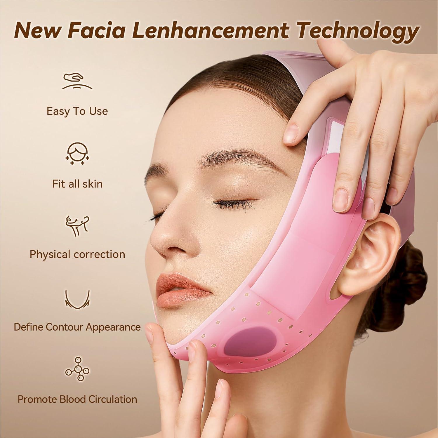 Mascarilla JUSRON V-Line para Doble Barbilla, Silicona Suave 58-68 cm