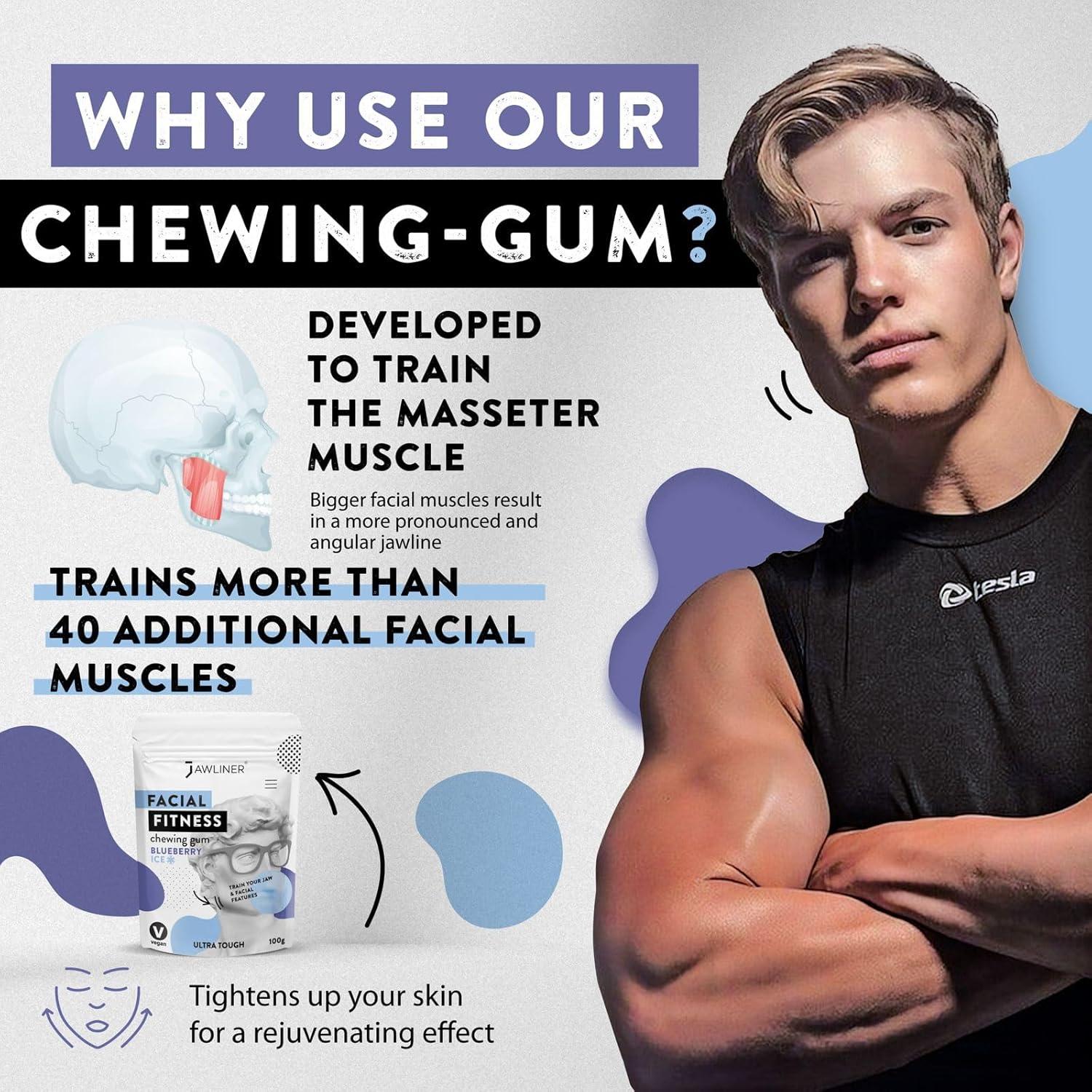 Chicle de Mandíbula Jawliner - Entrenador Facial Sin Azúcar 6 Meses