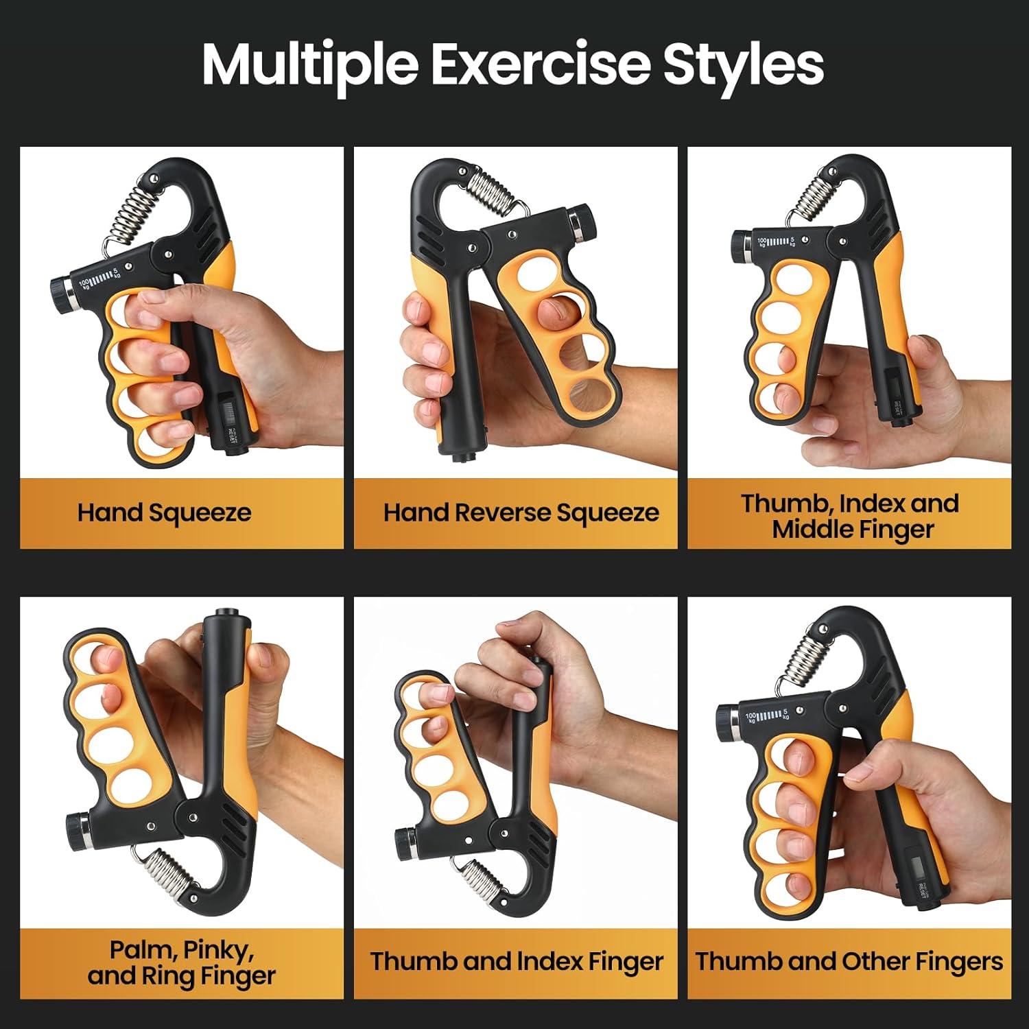 Fortalecedor de Agarre ZHOSA Ajustable 5-100KG Ergonómico