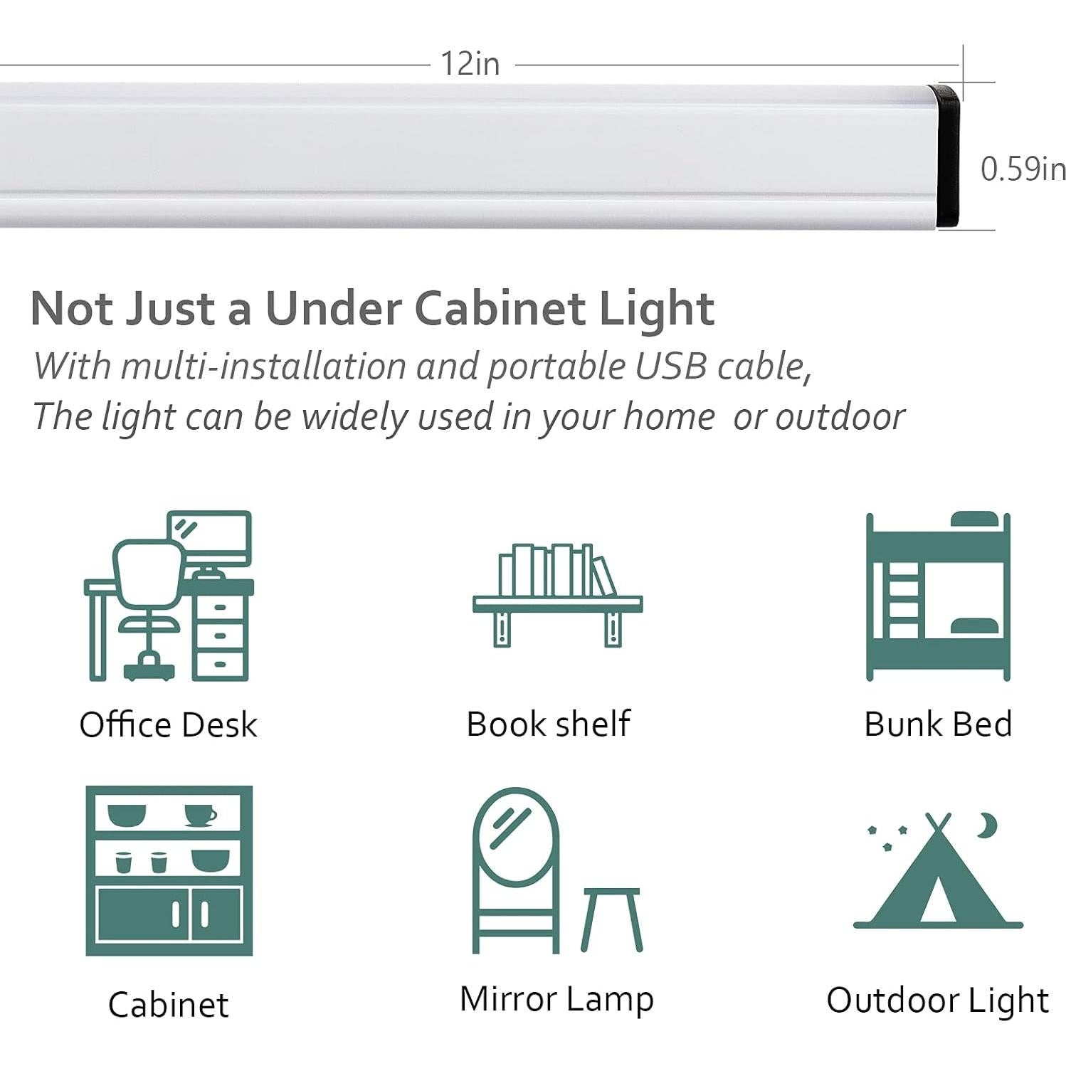 Barra de Luz LED ASOKO 30 cm USB Blanca Fría 6000K