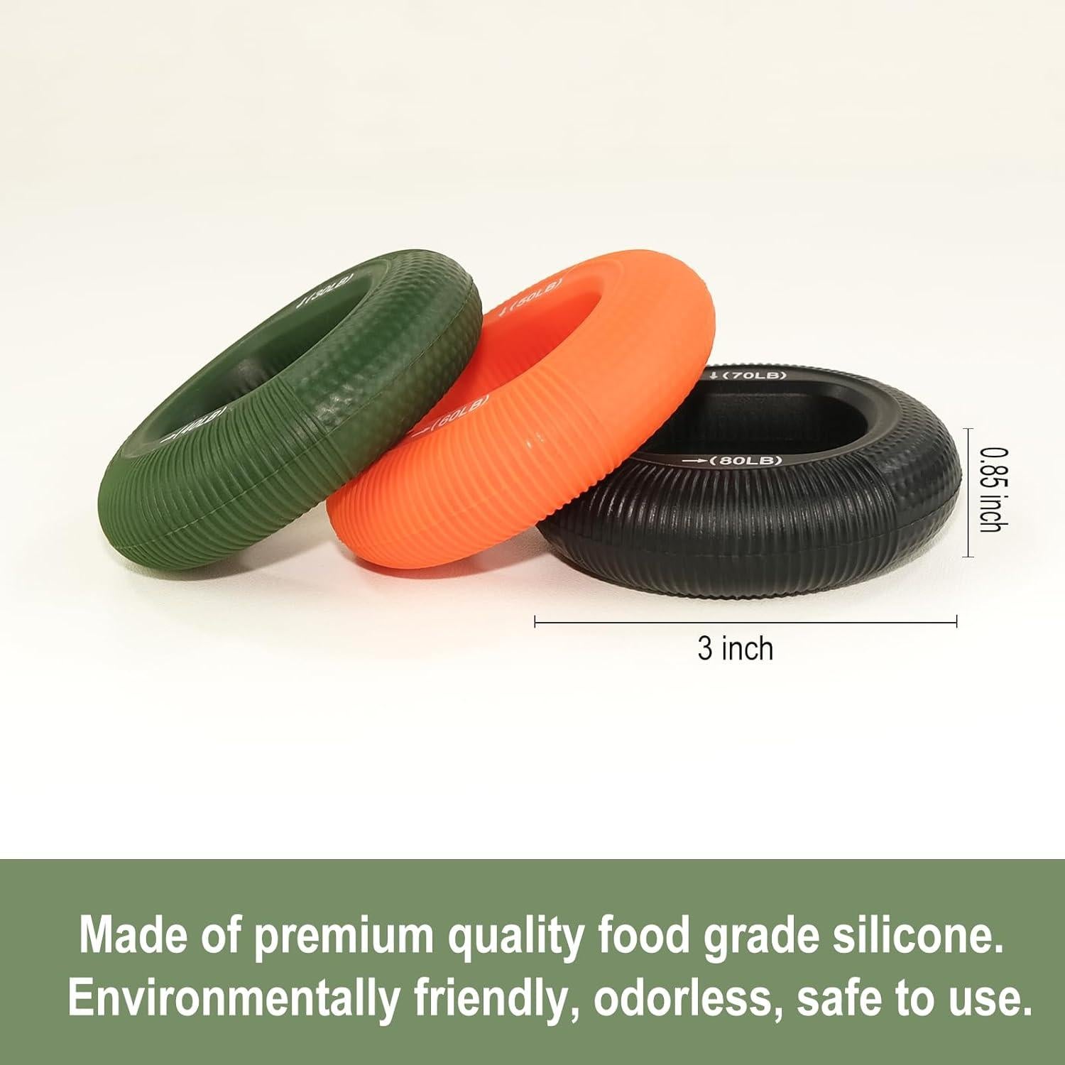 Entrenador de Fuerza de Agarre SIMPLECOOL 30-80 Lbs 3 Piezas