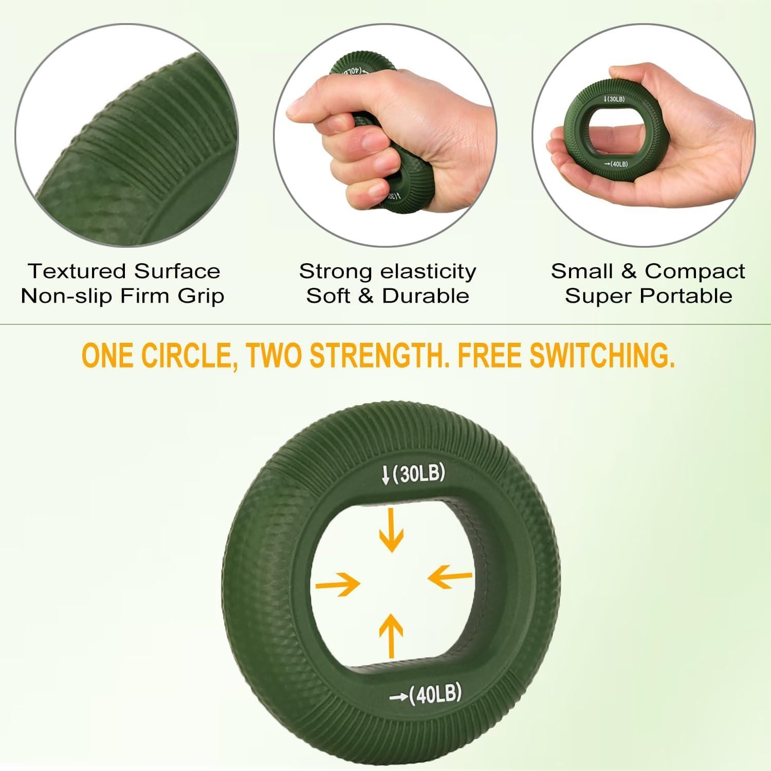 Entrenador de Fuerza de Agarre SIMPLECOOL 30-80 Lbs 3 Piezas