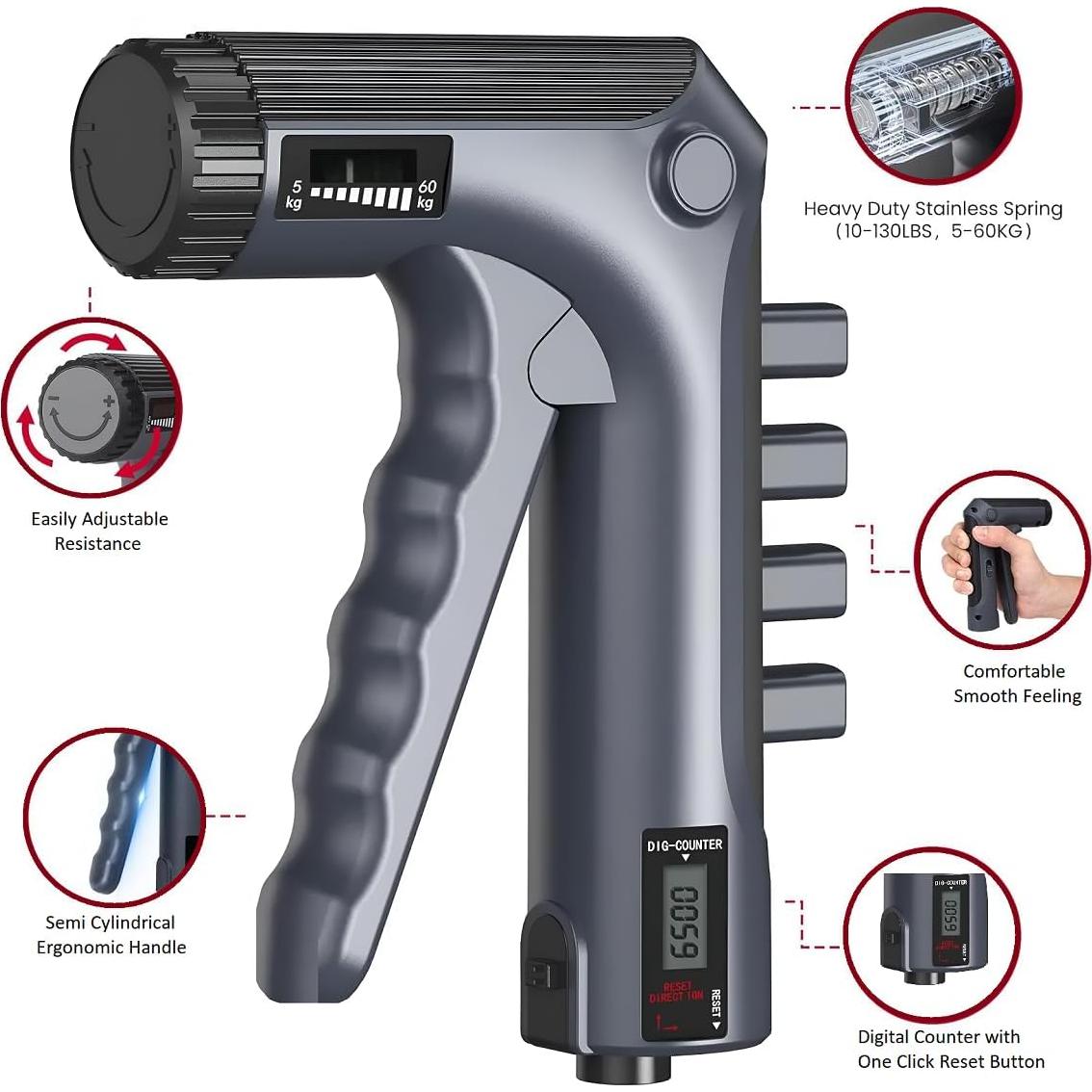 Entrenador de Fuerza de Agarre Gym Panda 2 en 1 Ajustable