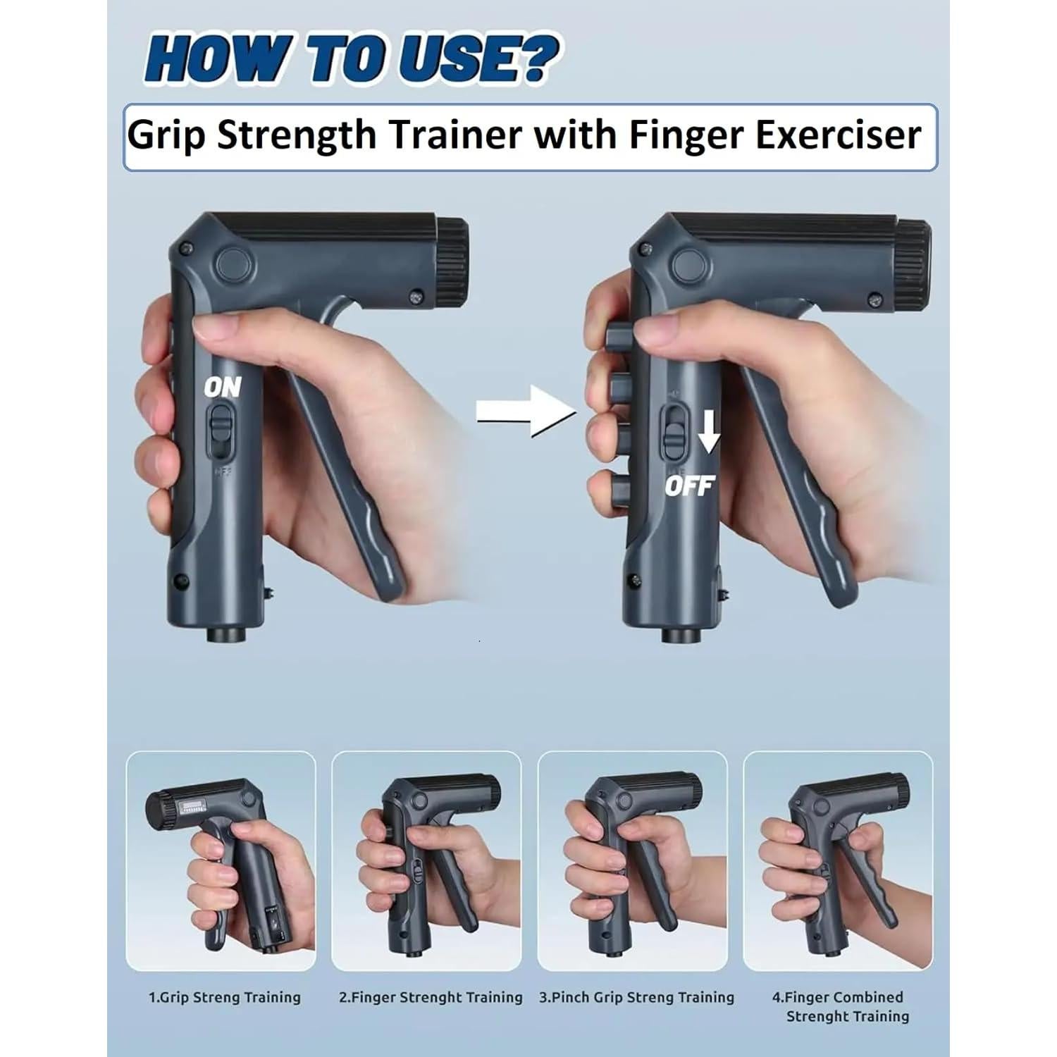 Entrenador de Fuerza de Agarre Gym Panda 2 en 1 Ajustable