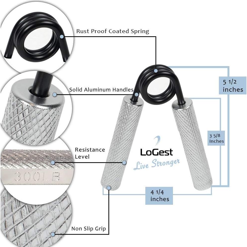 Agarre de Mano Logest 250LB (113.4 kg) Metal Resistente
