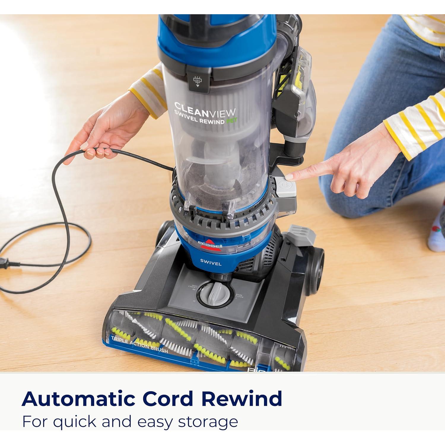 Aspiradora Bissell CleanView Swivel Rewind 8.29 kg con TurboEraser