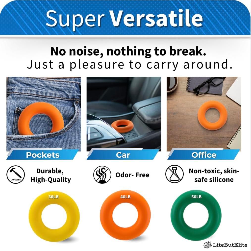 Kit de Entrenador de Fuerza de Agarre LiteButElite - 3 en 1