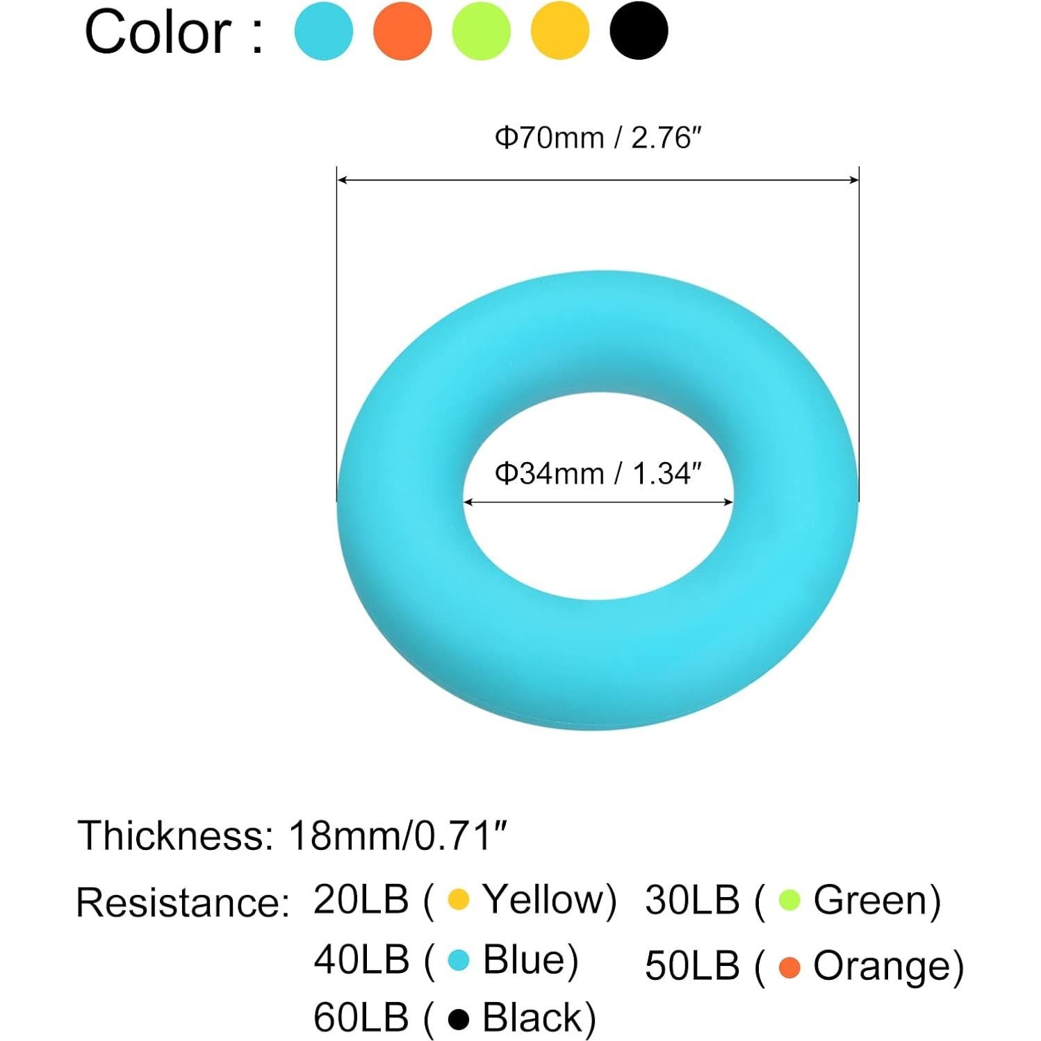 Fortalecedor de Agarre de Mano uxcell 5 Niveles 20-60Lbs Silicona