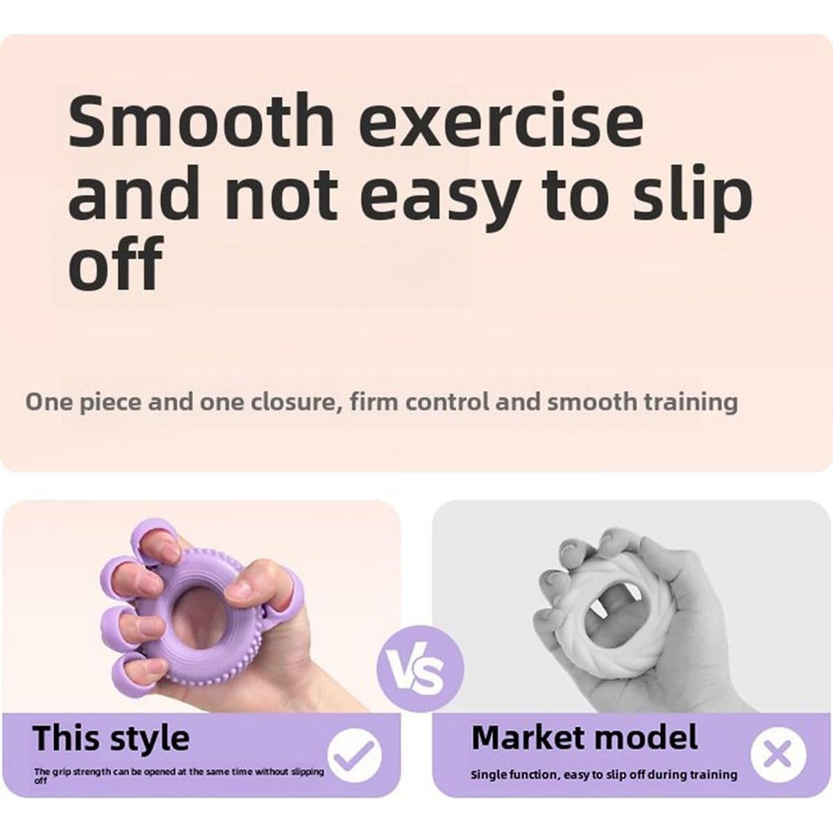 Ejercitador de Mano y Dedo Ocdin 2-en-1 de Silicona Rosa