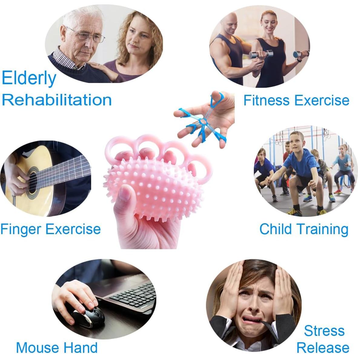 Bola de Ejercicio para Manos Qeeheng Rosa - Estirador de Dedos