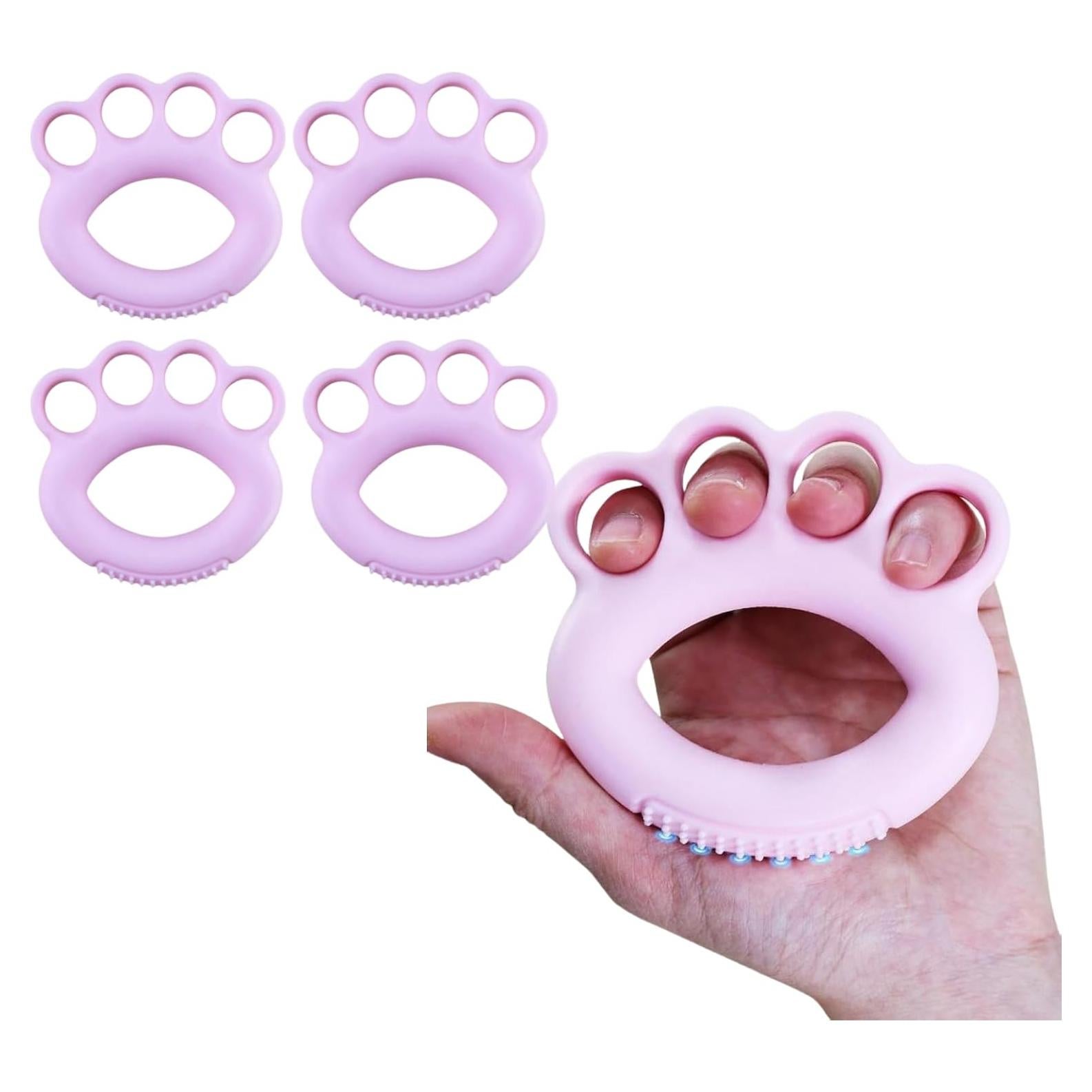 Ejercitador de Dedos DEEYOTA 4 Pcs Rehabilitación Rosa