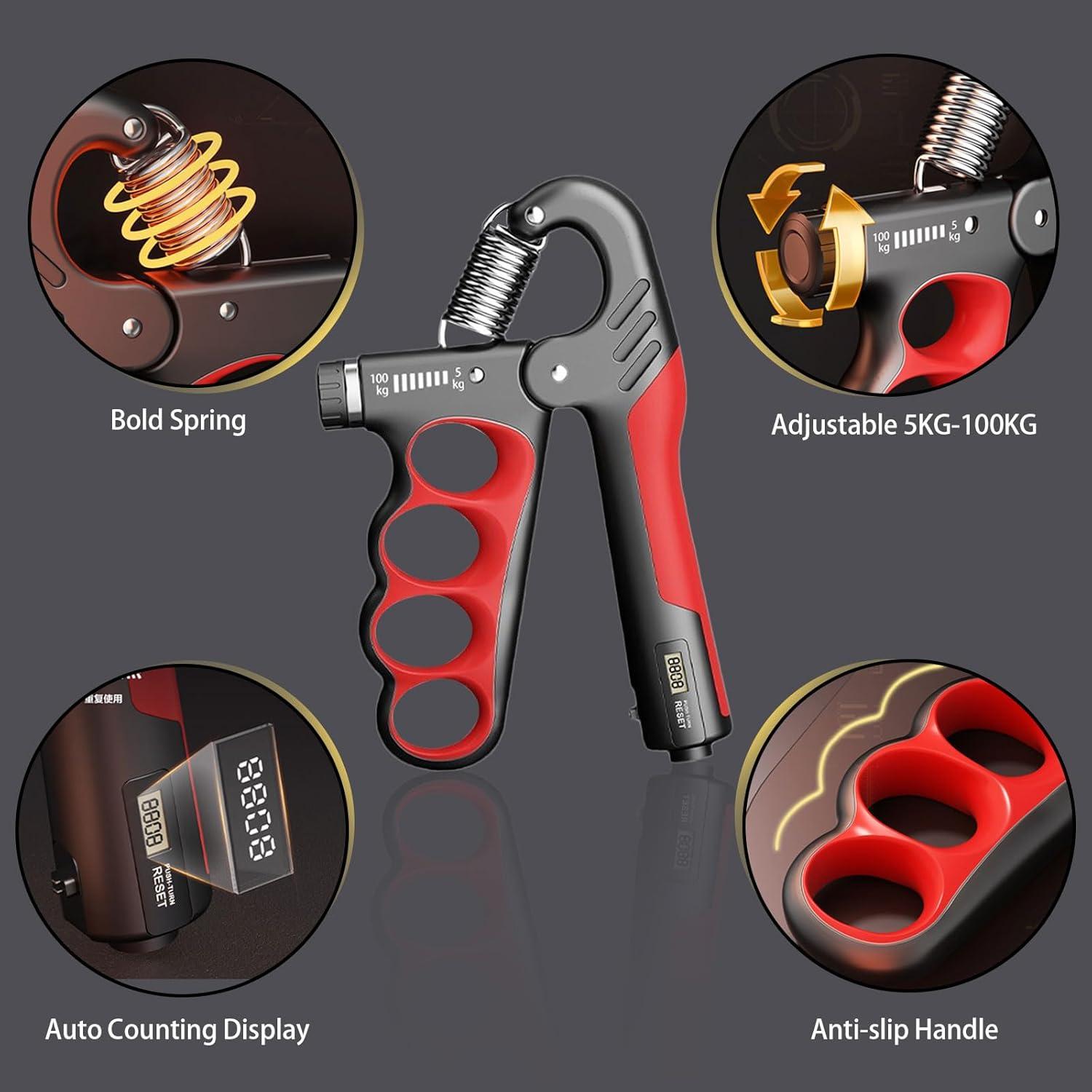 Entrenador de Fuerza de Agarre Hautrely 5-100KG Ajustable