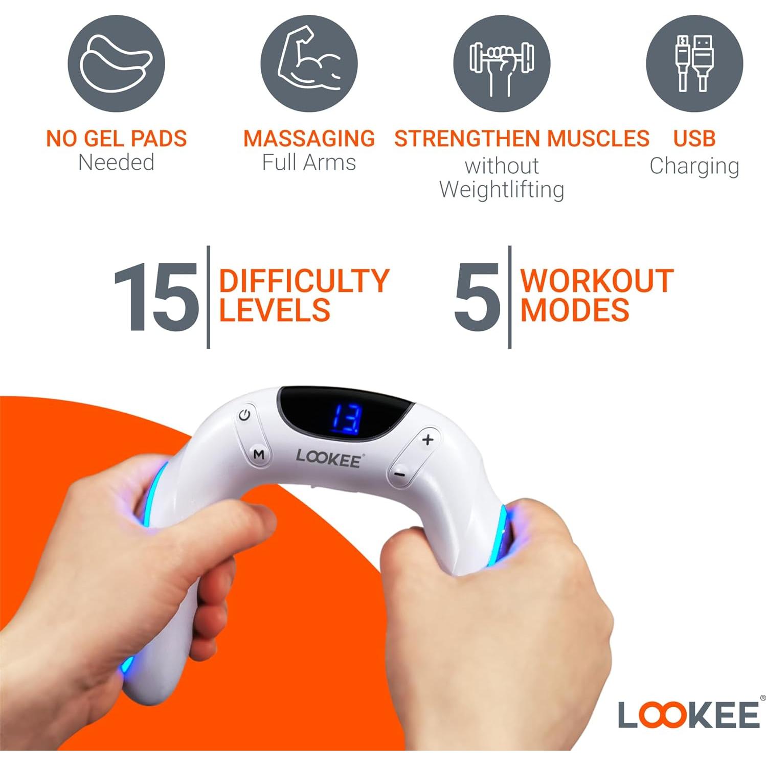 Ejercitador de Brazo LOOKEE VibHeal 15 Niveles - Fortalecedor de Mano