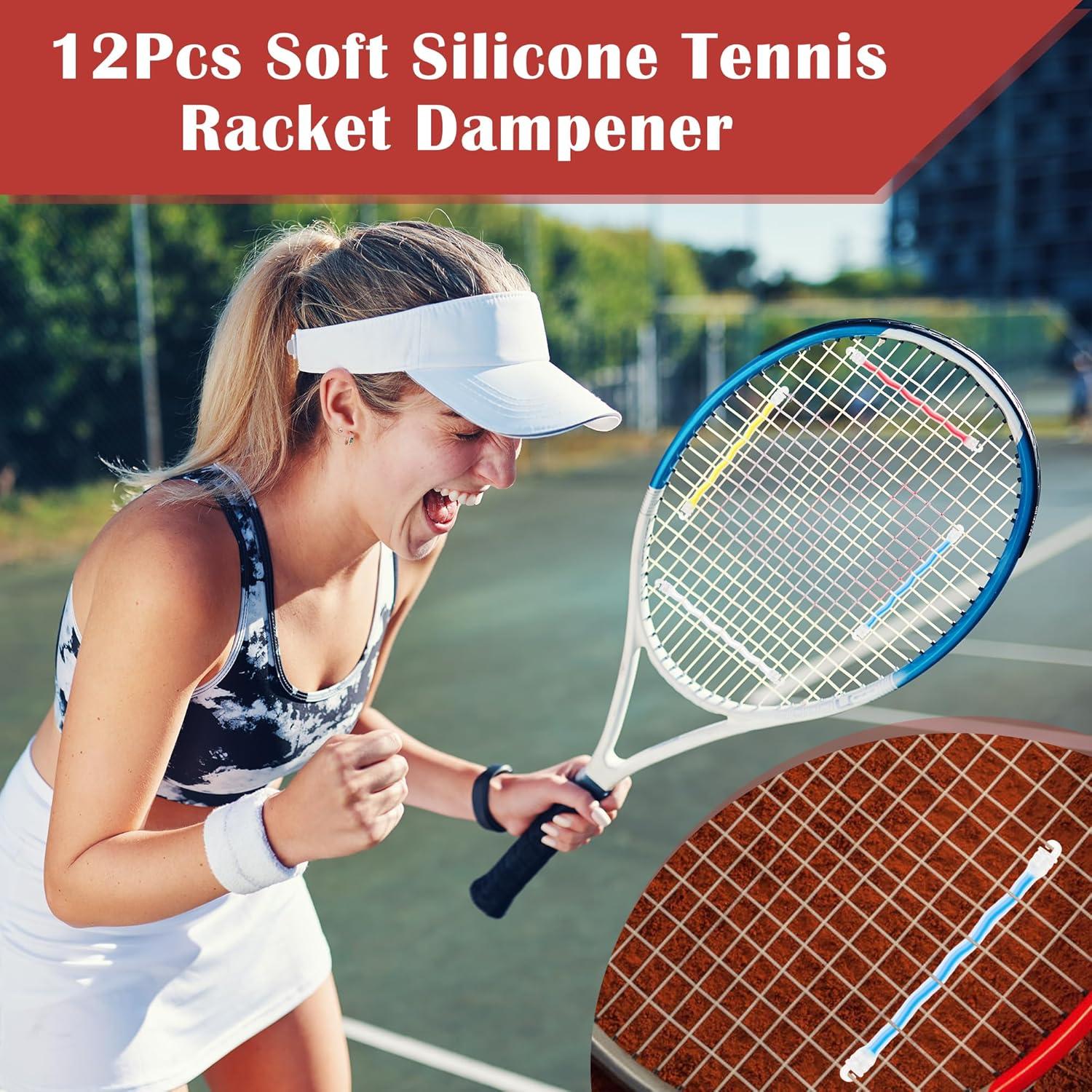 12 Amortiguadores de Raqueta de Tenis Bettoor Silicona