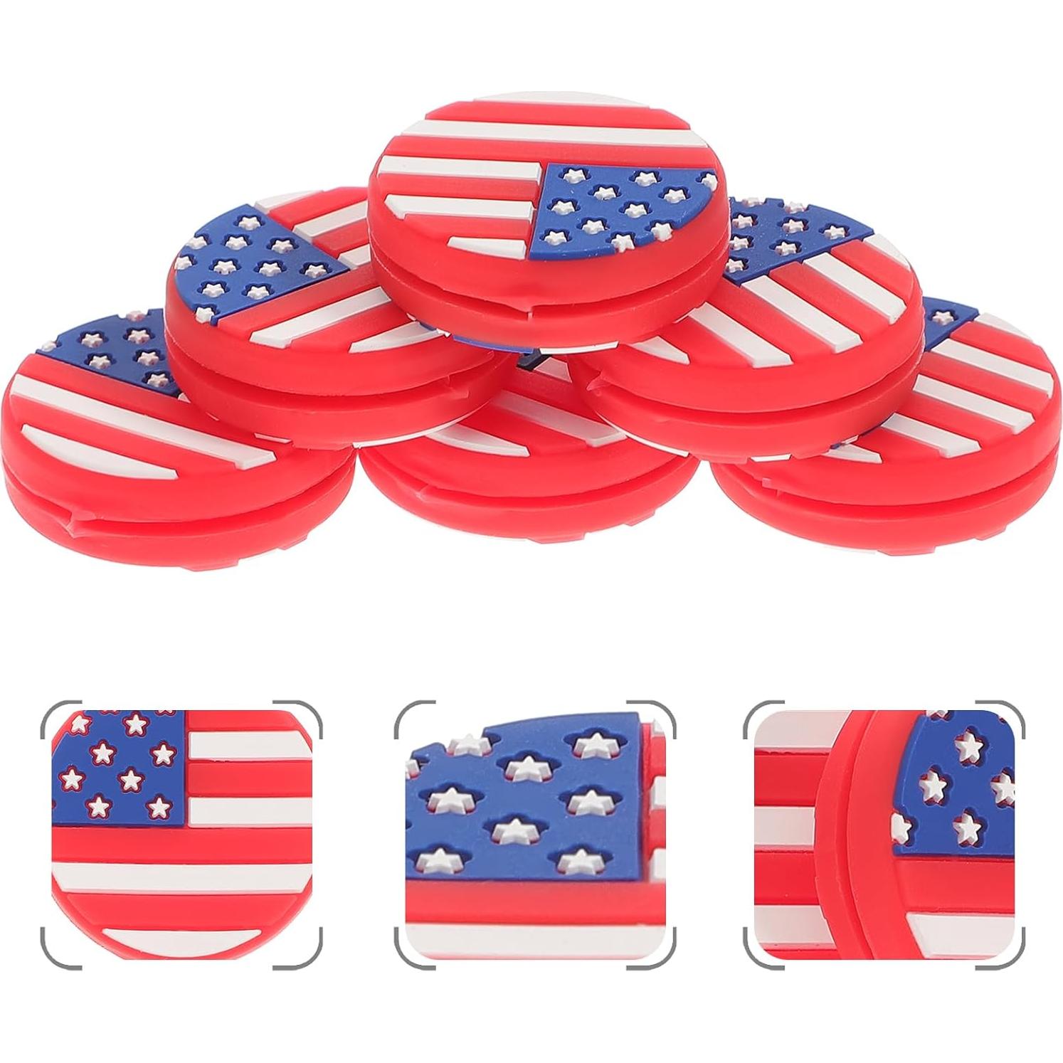 Amortiguadores de Tenis Amosfun 6PCS Silicona Bandera Americana