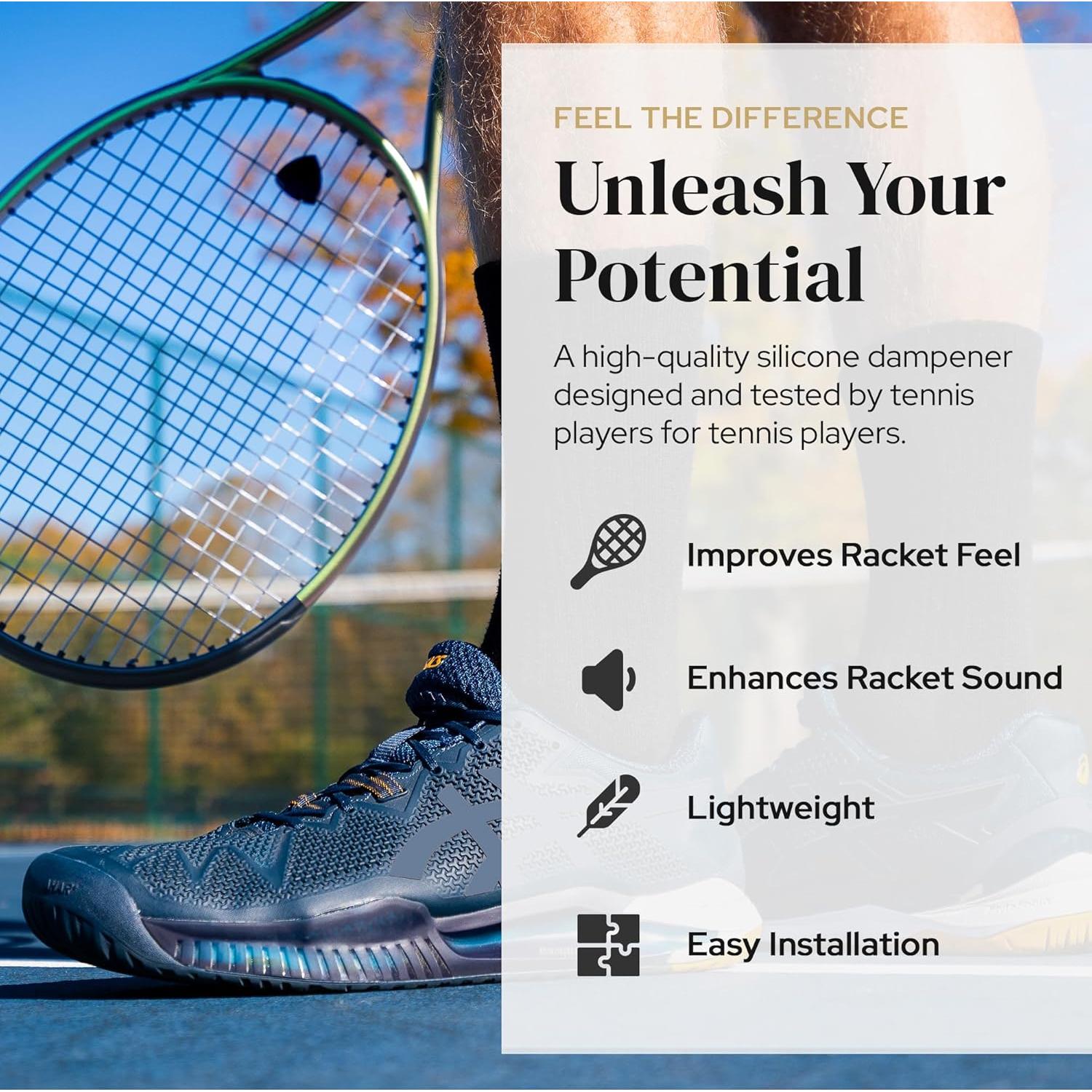 Amortiguador de Vibración para Raqueta TennisCompanion - 4 Piezas