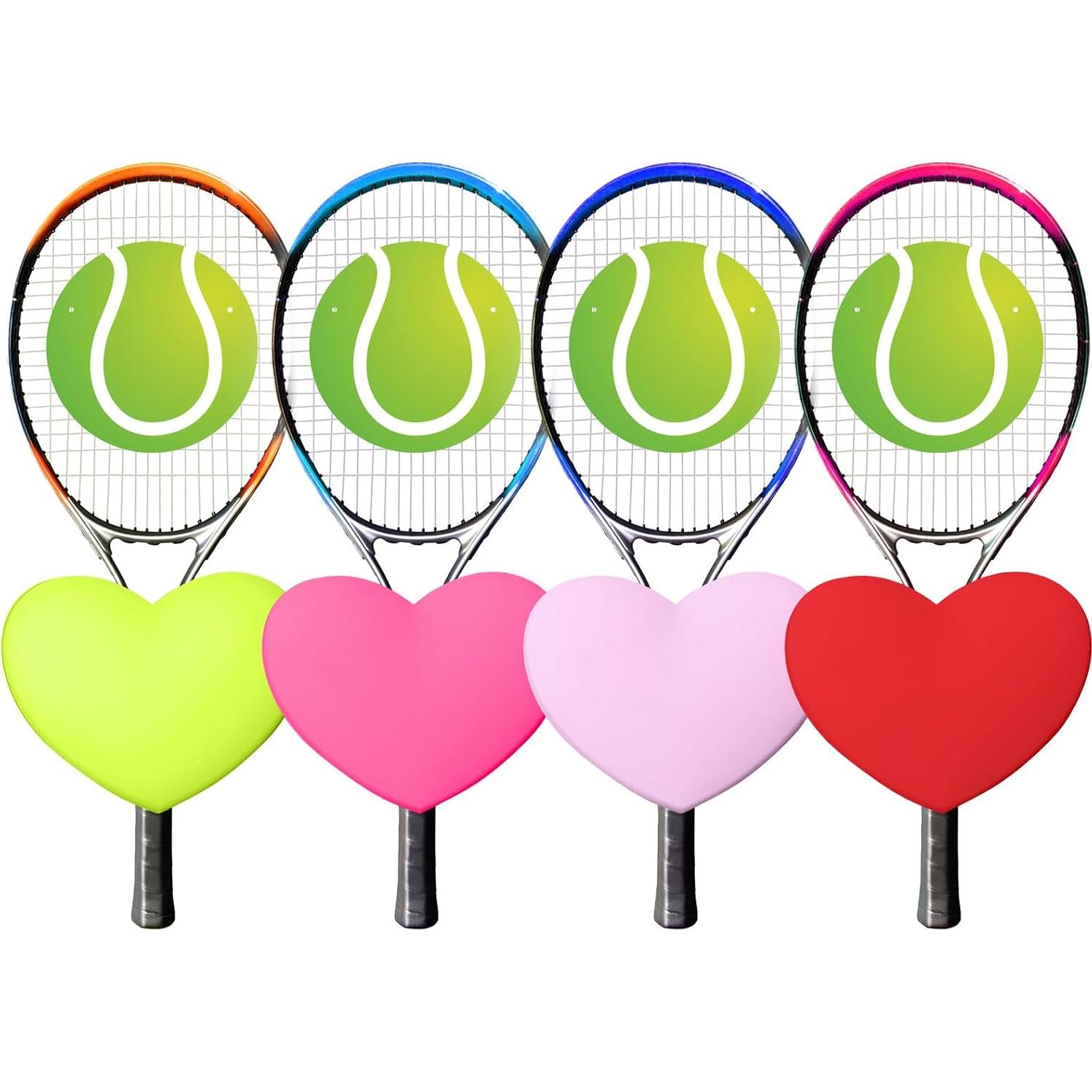 8 Amortiguadores de Raqueta de Tenis Ymapinc Silicona Corazón y Flor