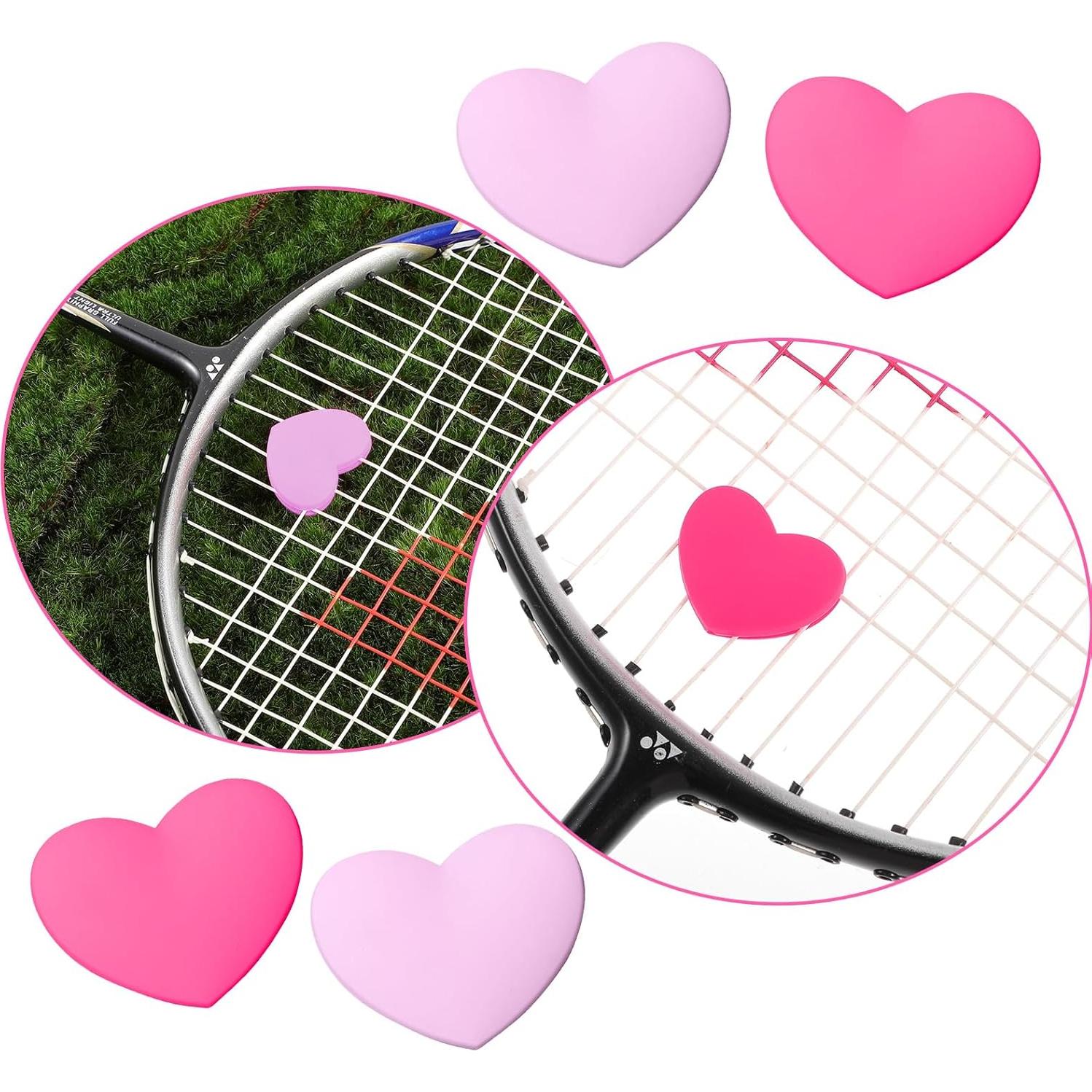 8 Amortiguadores de Raqueta de Tenis Ymapinc Silicona Corazón y Flor
