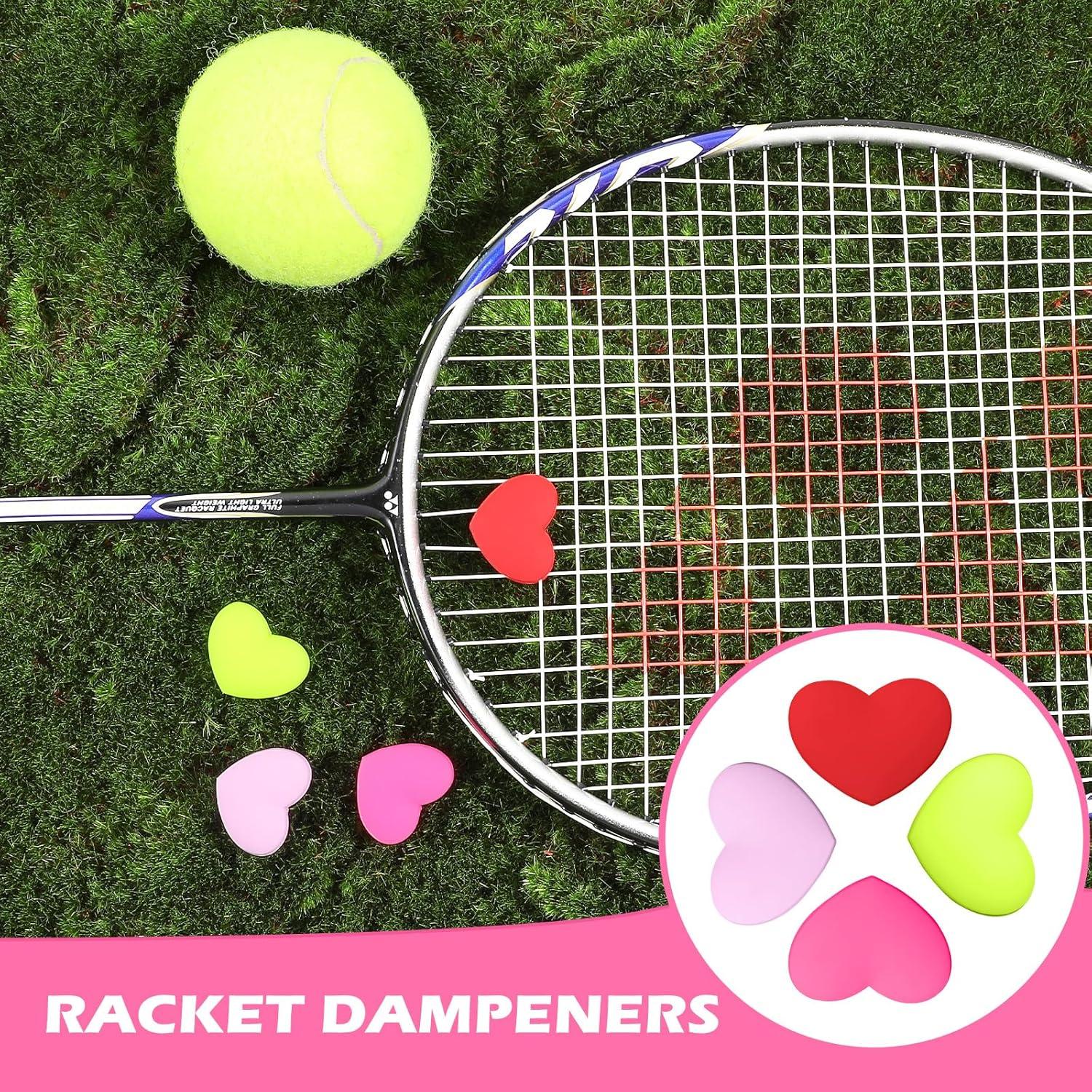 8 Amortiguadores de Raqueta de Tenis Ymapinc Silicona Corazón y Flor